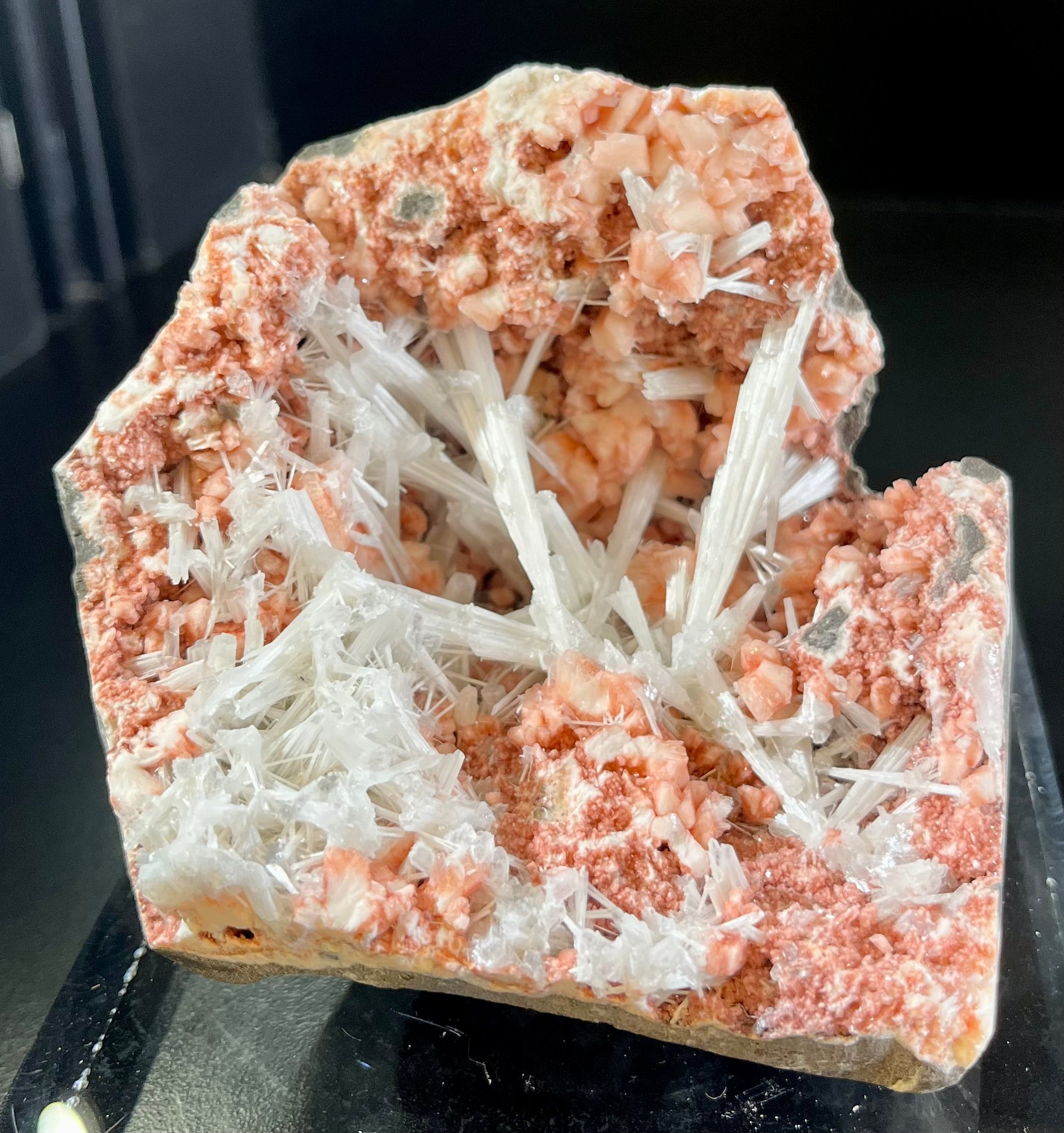Region- Aurangabad, Maharashtra, IndiaApprox. 3"H x 3 3/4"W Heulandite with Scolecite Sprays Mineral Specimen