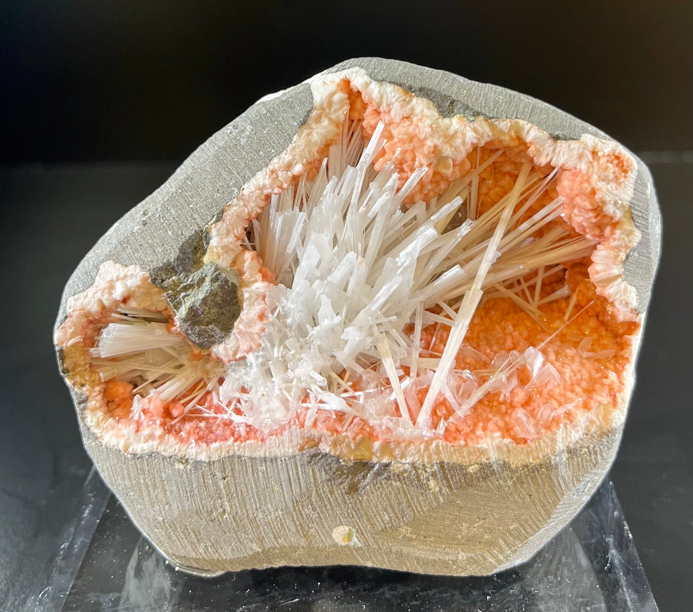Region- Aurangabad, Maharashtra, IndiaApprox. 3 1/4"H x 4"W Heulandite with Scolecite Sprays Mineral Specimen