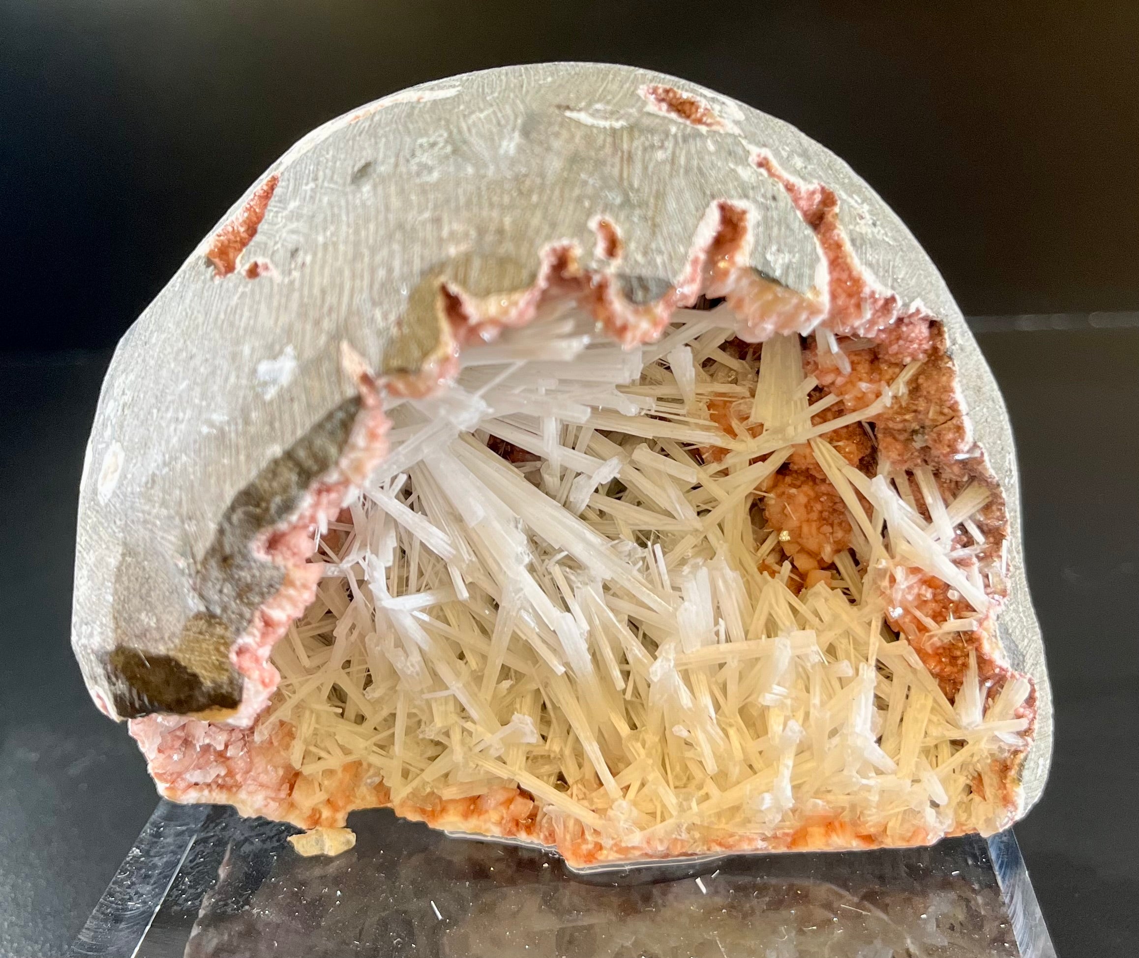 Region- Aurangabad, Maharashtra, IndiaApprox. 3 1/4"H x 4"W Heulandite with Scolecite Sprays Mineral Specimen
