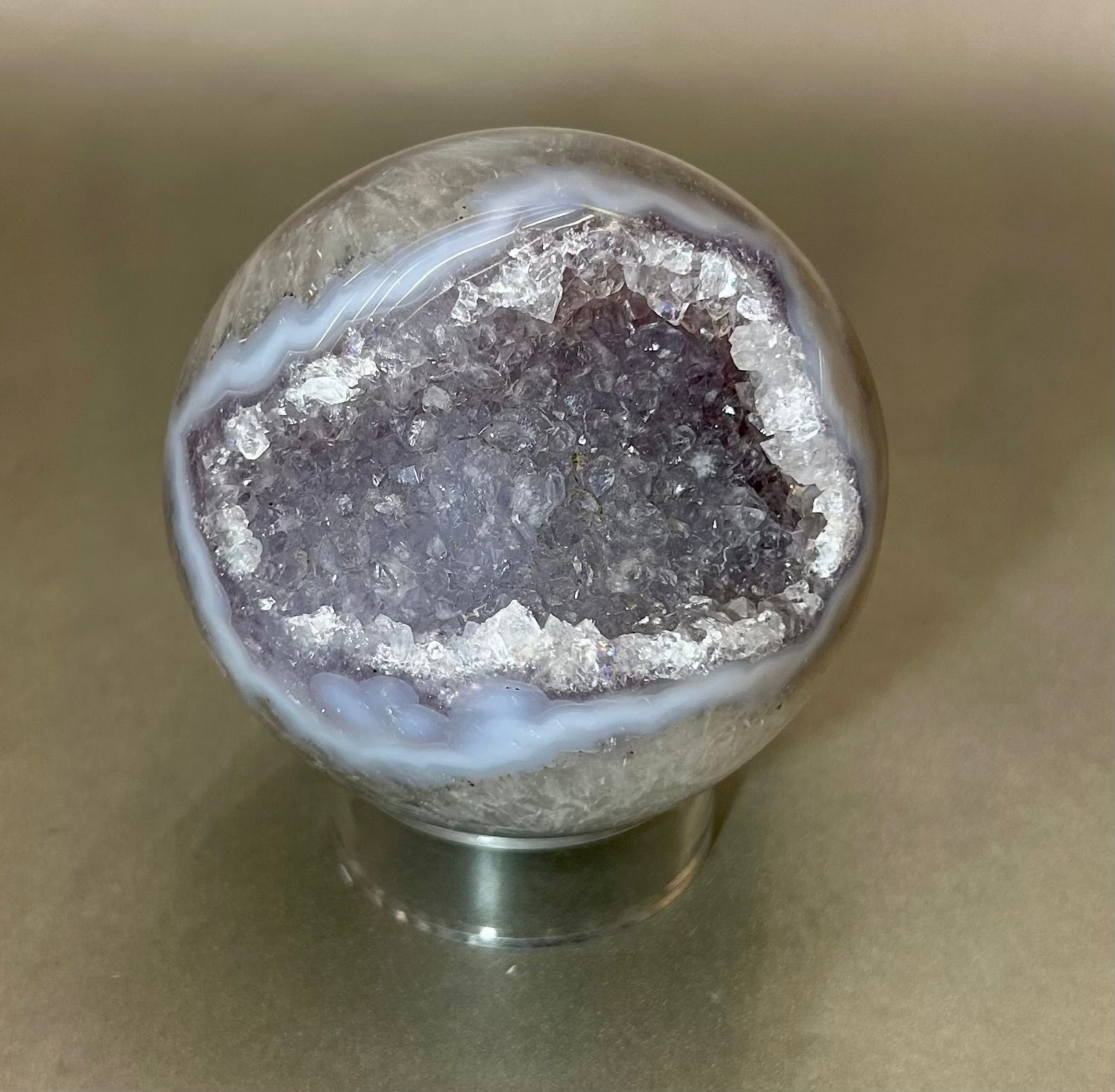 Beautifully polished Agate spheres. Approx. 2.75" x 2.75" Agate Geode Orb