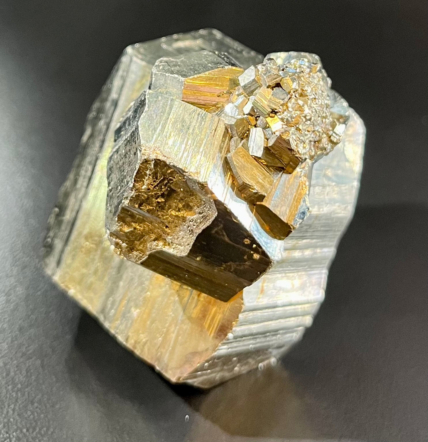 The Pyrite mined from Elba Island in Livorno Province, Tuscany, Italy is of the highest quality. It has been excavated by renowned scientist Dr. Ron Greene, providing assurance that this mineral has been sourced and handled with expert precision. 0.20 kgApprox. 2 1/4"H x 2"W Pyrite