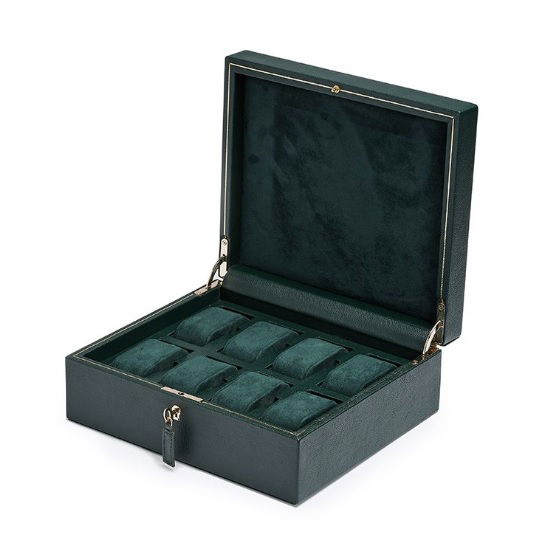 British Racing 8 Piece Watch Box in Green
