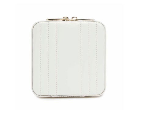 Maria Small Square Zip Jewelry Case - White