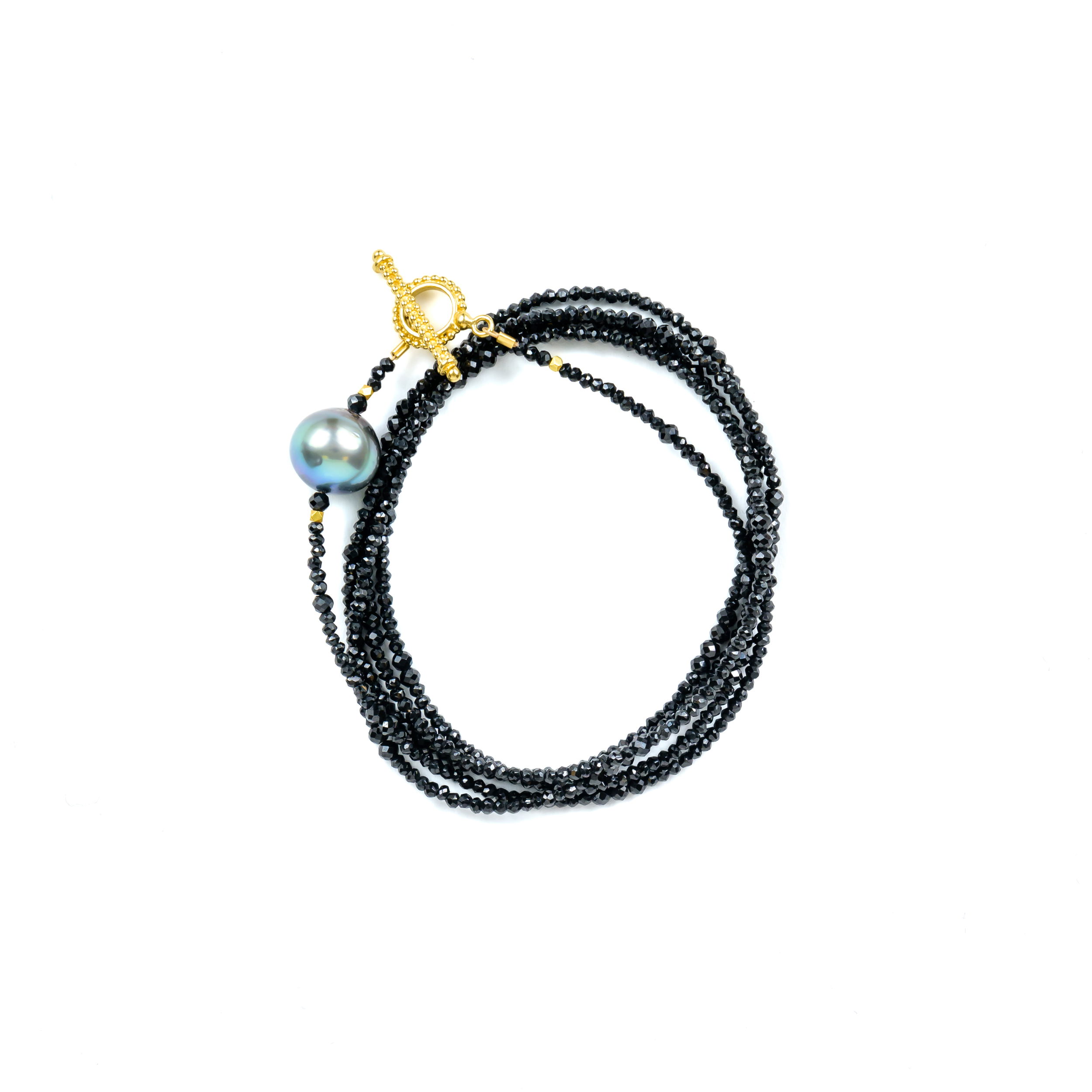 Pyrite Wrap 32"'18 karat, yellow gold, lumpy pyrite wrap bracelet 32" Pyrite and Tahitian Pearl Convertible Wrap Bracelet 32"