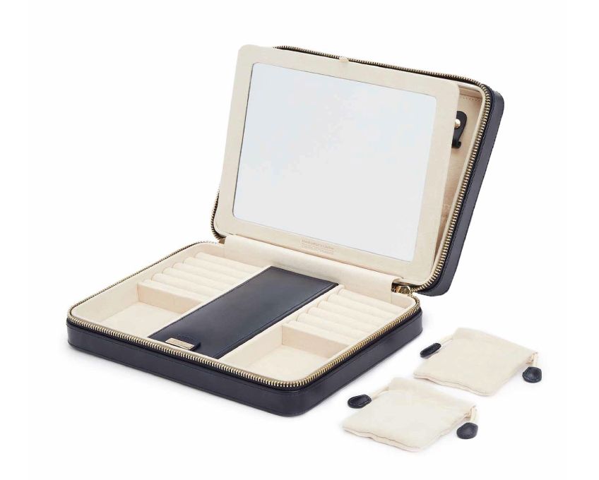 Maria large zip jewelry case - Navy