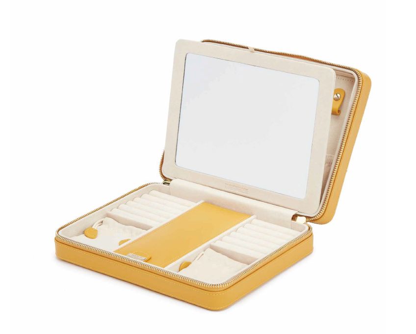 Maria Large Jewelry Zip Case - Mustard