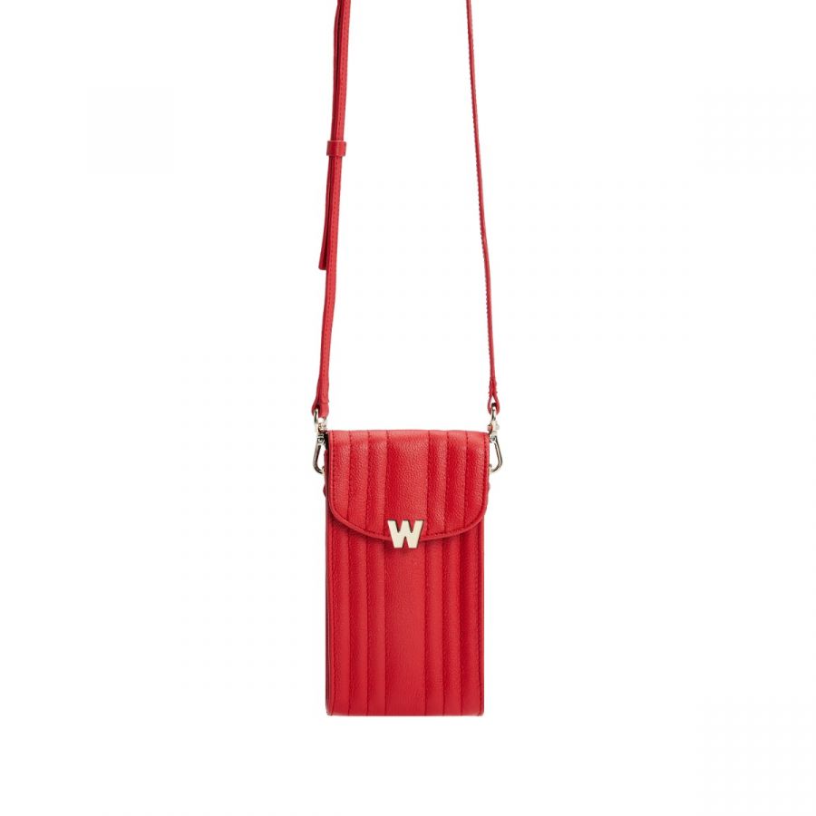 Mimi Phone Case with wristlet and lanyard - Red