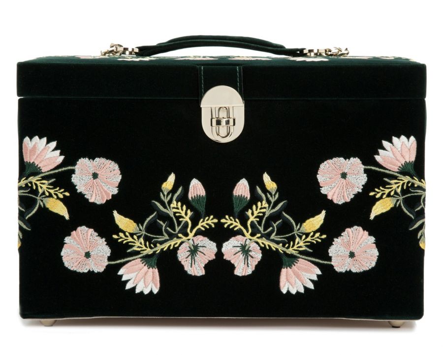 Zoe Large Jewelry Box - Forest Green