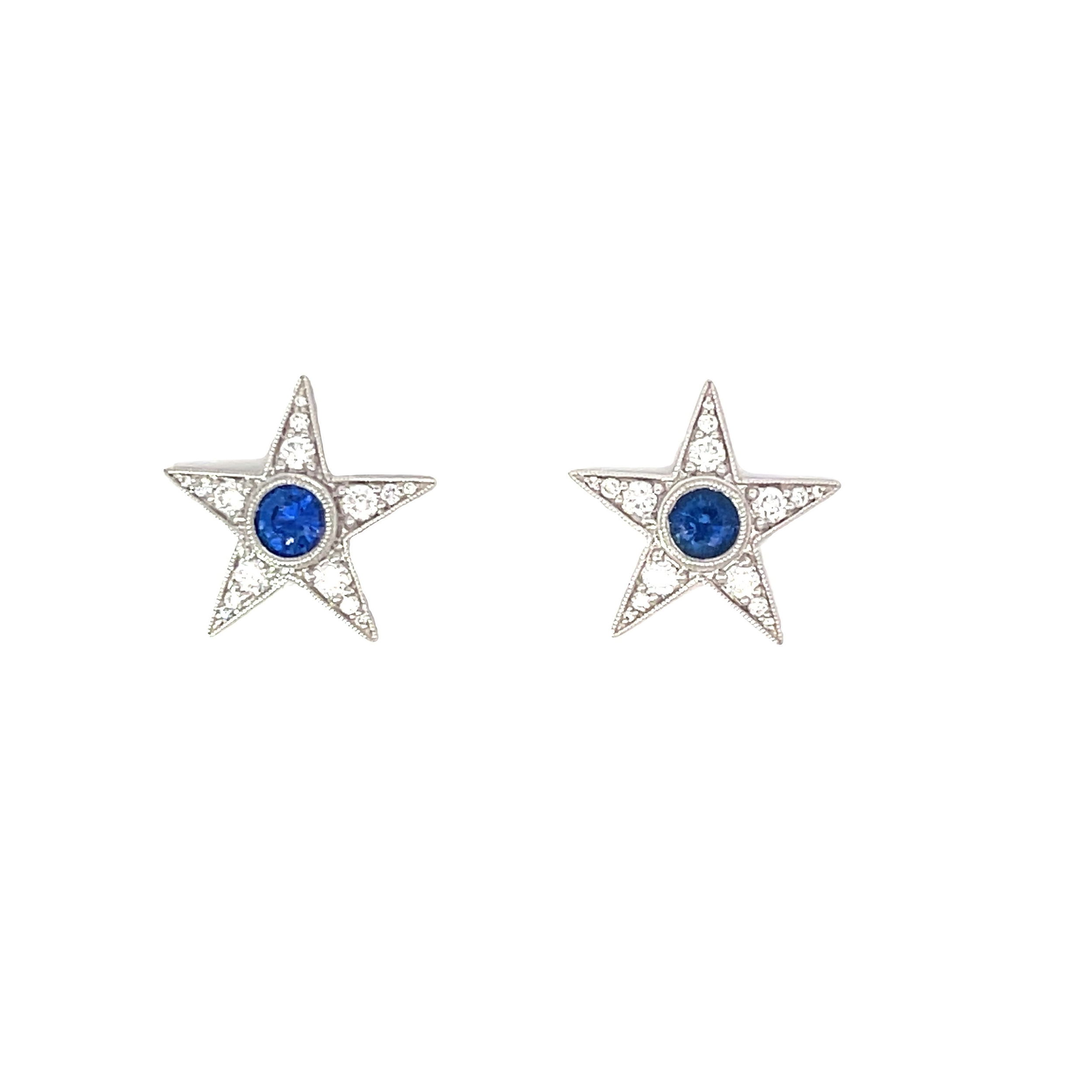 Starlette Stud Earrings in White Gold