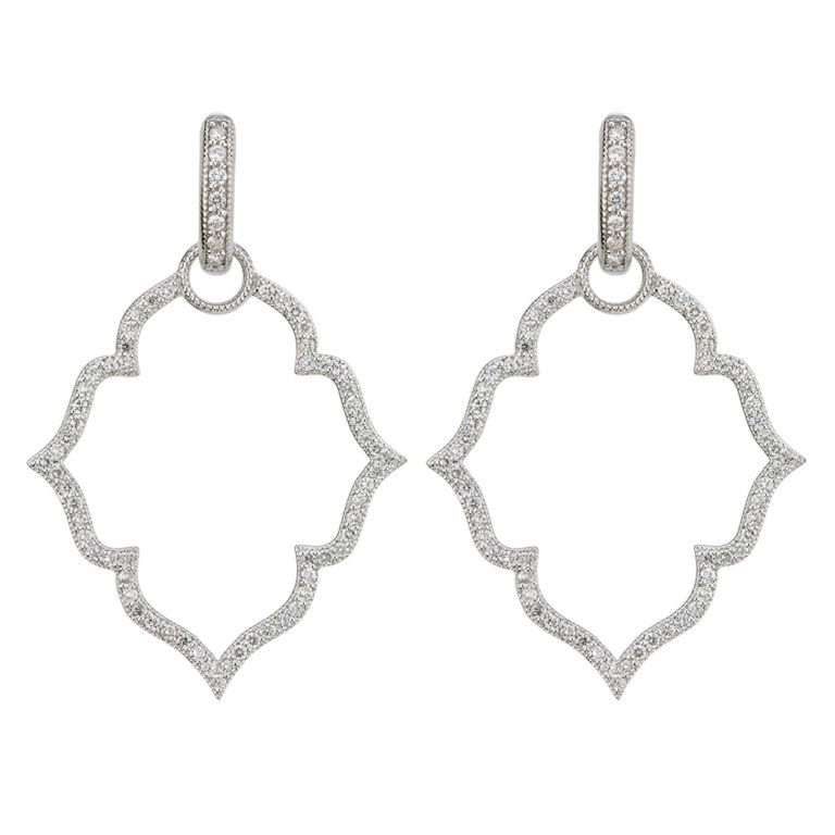 Michelle Flower Pave Earring Charm Frames