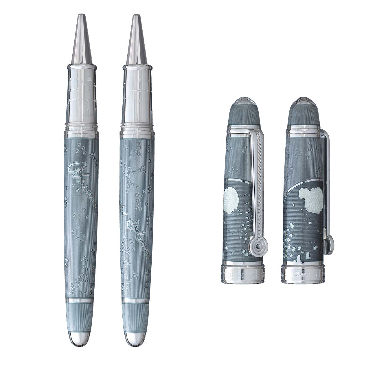 The Sir Alexander Fleming Pen by David Oscarson is a limited-edition rollerball pen crafted from sterling silver, featuring intricate details that honor the legendary scientist. Limited to just 73 pieces, this pen is both a functional writing instrument and a work of art. Perfect for discerning collectors or as a distinguished gift, the Sir Alexander Fleming Pen combines elegance, history, and superior craftsmanship, making it a timeless addition to any collection.-Sterling Silver-Enamel-Item# 001-750-00014 Sir Alexander Fleming Pen 23/73