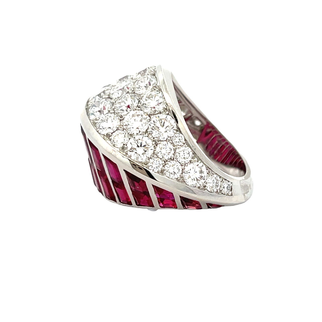 Ruby & Diamond Split Ring
