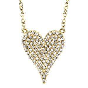 Pave Diamond Heart Necklace