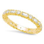 Inspired by timeless design, this vintage-style eternity band in 18k yellow gold features alternating round and baguette diamonds for a look that’s both elegant and enduring. A graceful tribute to everlasting love with a hint of old-world glamour.-18k Yellow gold-Round, Baguette diamonds, 0.30cts-Size 6.5, Contact for sizing optionsItem# 120-00005 Vintage Eternity Band
