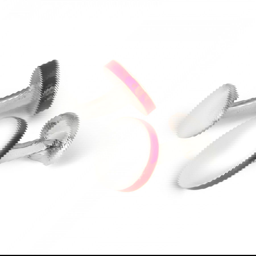 Cufflinks in Sterling Silver with Red Enamel