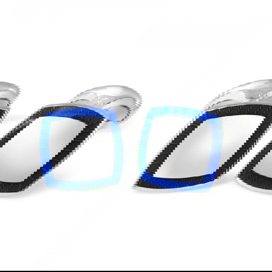 Silver and Blue Enamel Cufflinks
