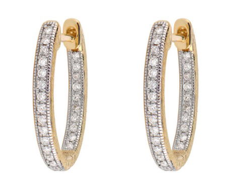 Combining classic elegance with on trend shapes and styles, JFJ offers something for women of all ages. From the Lisse Collection, these hoops feature pave round diamonds set in 18K gold.-18k Yellow gold-Round white diamonds, 0.25ctsItem# 805-01659 Delicate Small Oval Hoop Earrings