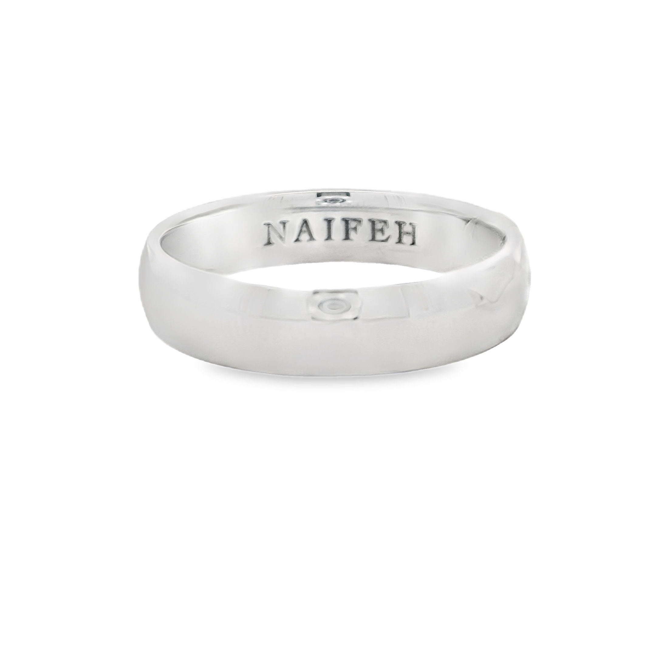 Crafted in luxurious platinum, this domed men's wedding band offers timeless style with a refined, polished finish. Its classic silhouette and substantial weight make it a symbol of enduring strength and commitment.-Platinum-5mm-Size 10, Contact for sizing optionsItem# 405-00080 Domed 5mm Men's Band