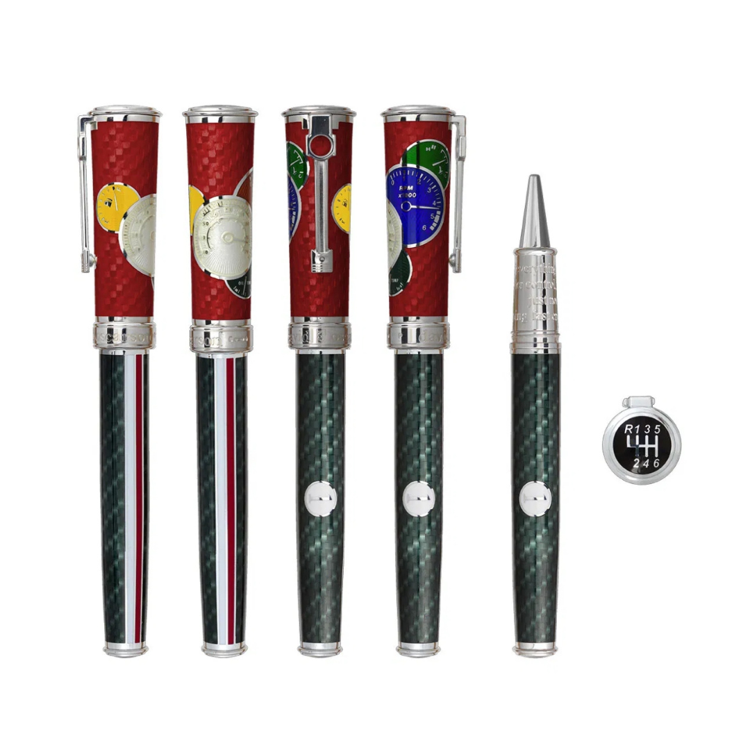 The Take it to the Limit Pen by David Oscarson is a limited-edition masterpiece in luxury writing instruments. Crafted from sterling silver, this pen is part of a highly collectible series with only 100 available worldwide. Designed for collectors and enthusiasts, it offers an exceptional writing experience. The Take it to the Limit Pen is a timeless piece that adds sophistication to any collection.-Sterling Silver-EnamelItem# 001-750-00032 Take it to the Limit Pen 2/100