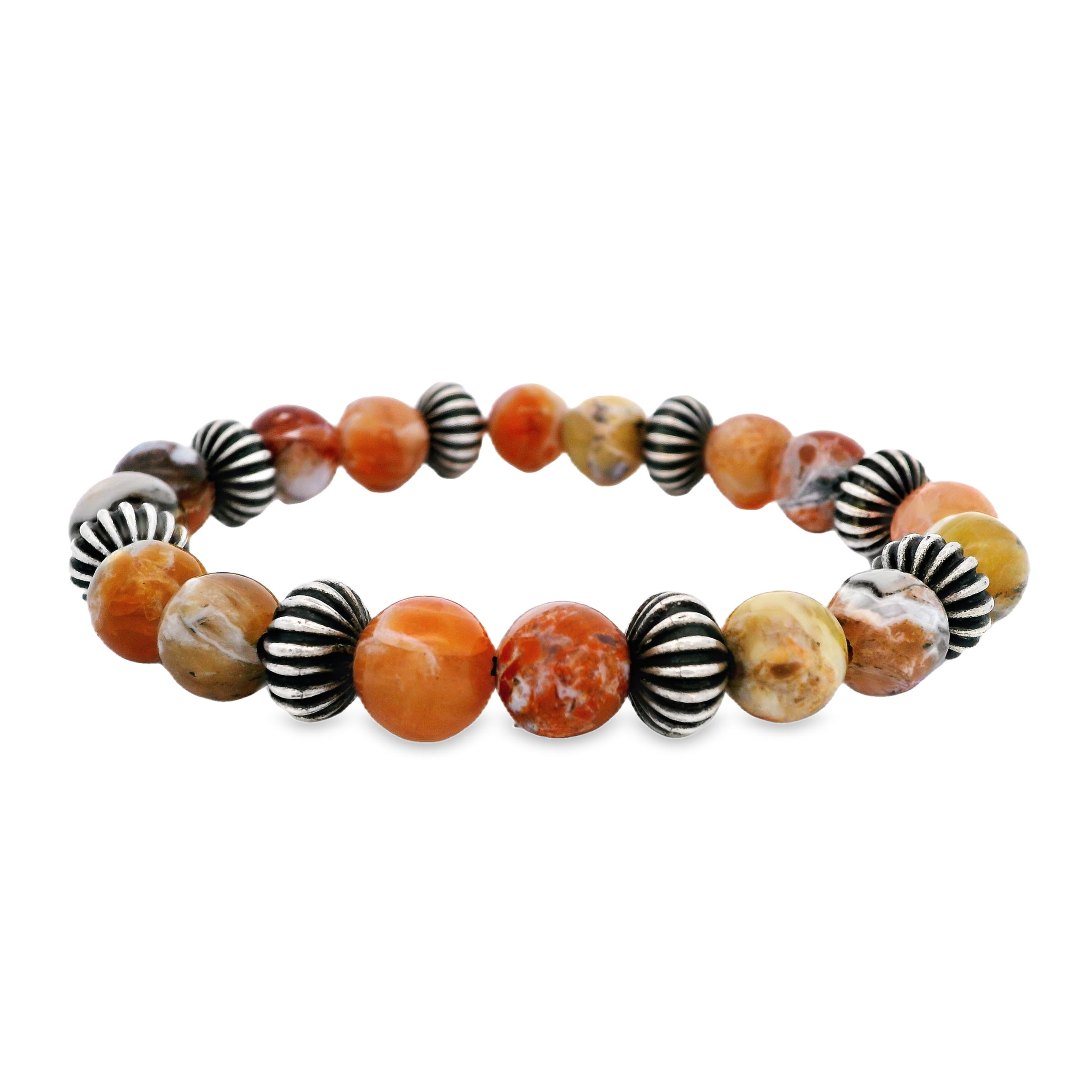 This men's bracelet features sterling silver and opal beads for a touch of subtle color. Its unique design adds a hint of style and sophistication to any look.-Sterling silver-Opal beadsItem# 800-00322 Men's Beaded Bracelet