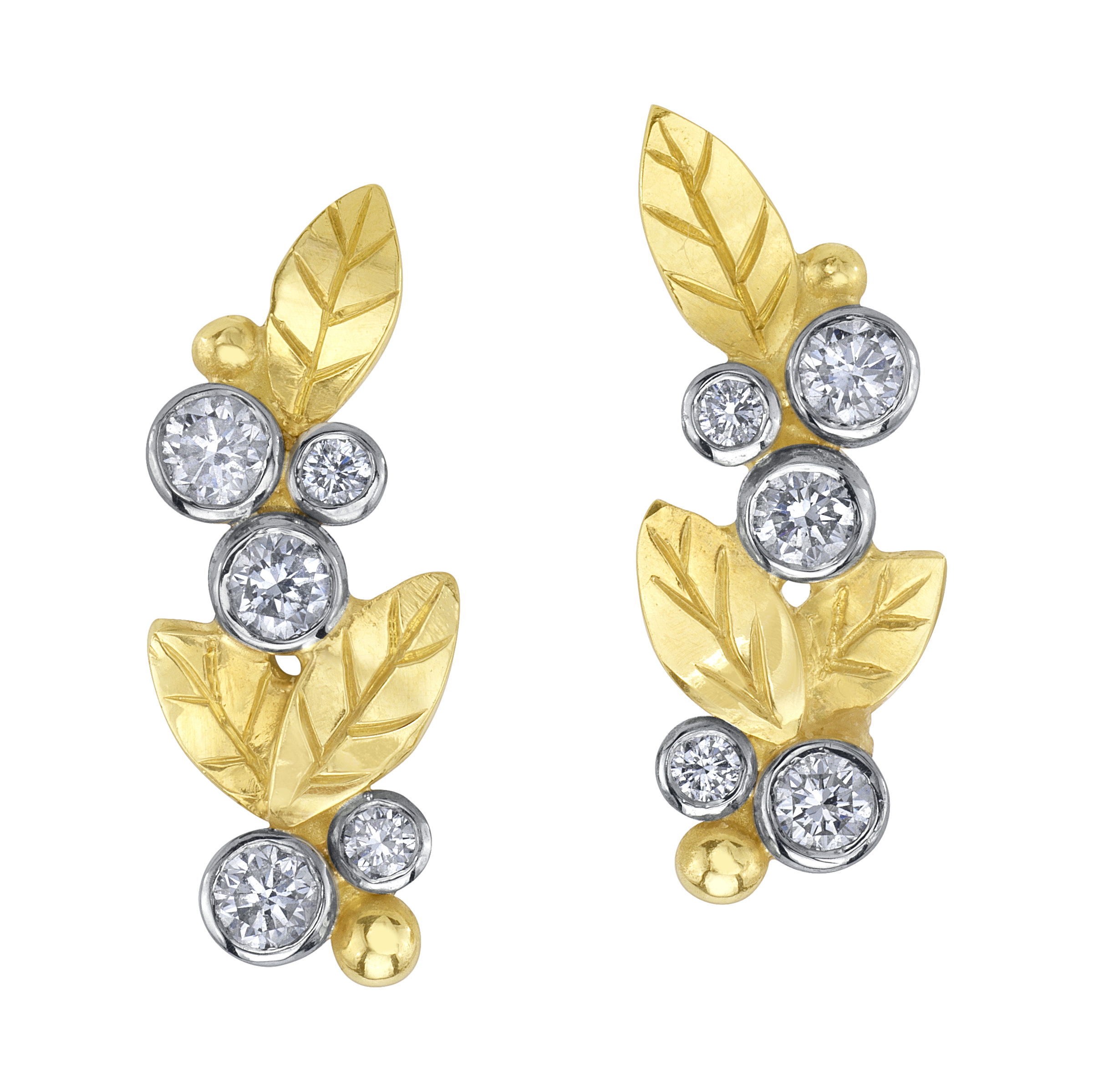 Elevate your wardrobe with the beautifully crafted Countess Emilia Earrings. Whether you are out running errands or going to a cocktail party, these earrings will be the perfect finishing touch to your outfit.-18k Yellow gold-Round diamonds, 0.44ctsItem# 805-01611 Countess Earrings