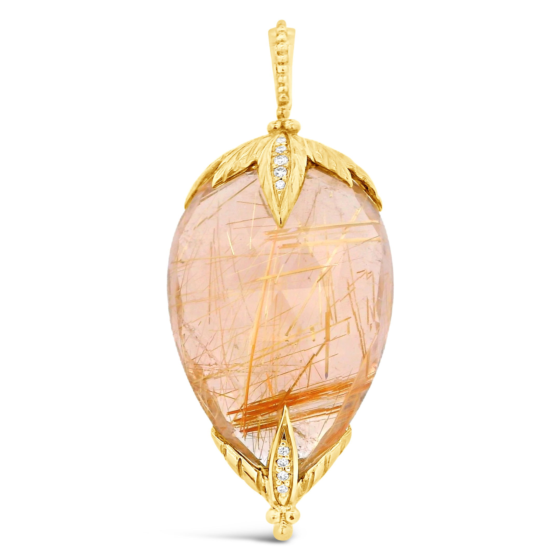Rutilated Quartz Shard Pendant