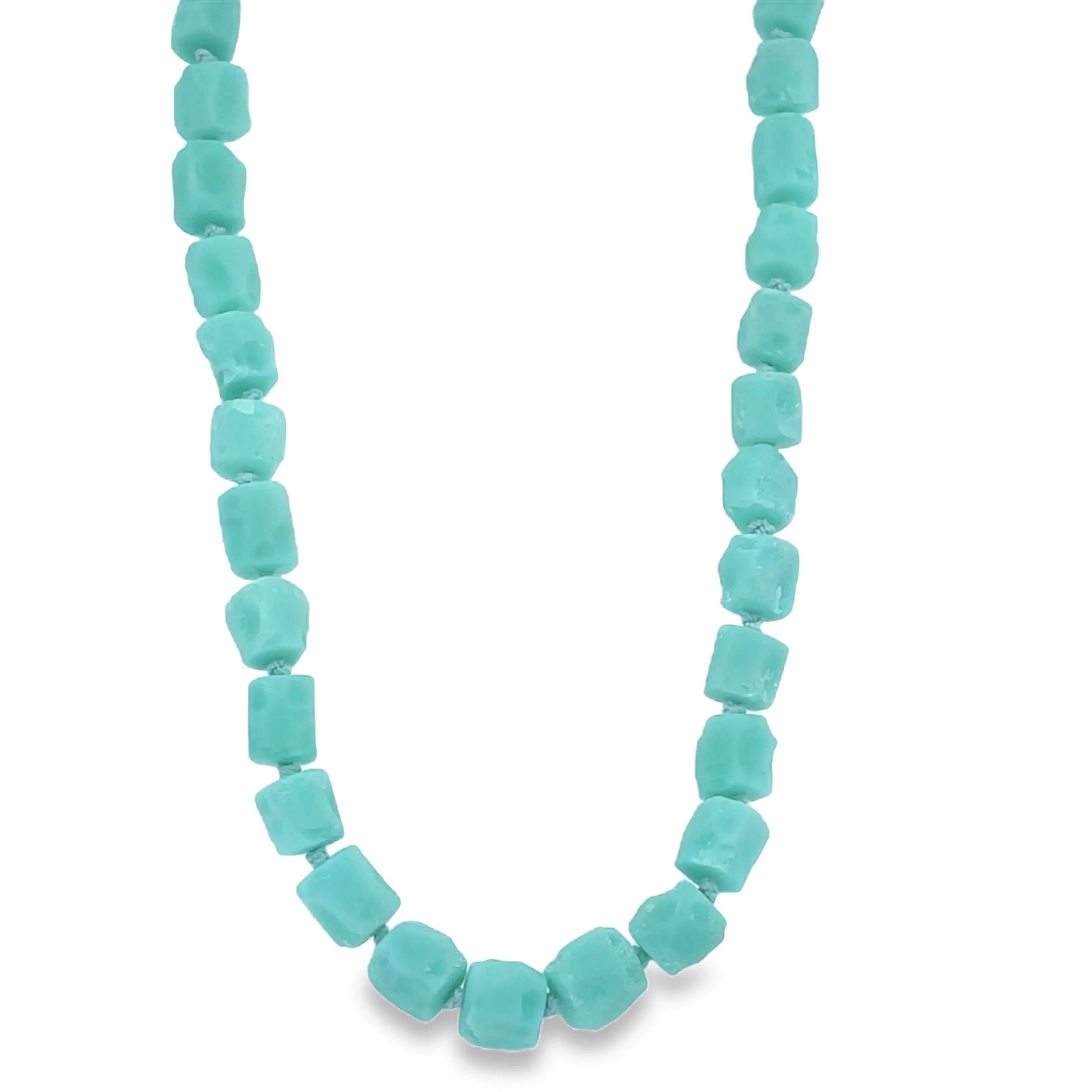 This necklace features vibrant chrysoprase beads paired with 18k yellow gold. Its bold color and classic design make it a standout piece, perfect for adding a pop of color to any outfit.-18k Yellow gold-Chrysoprase beads-Length 18”Item# 807-01237 Hanna Necklace