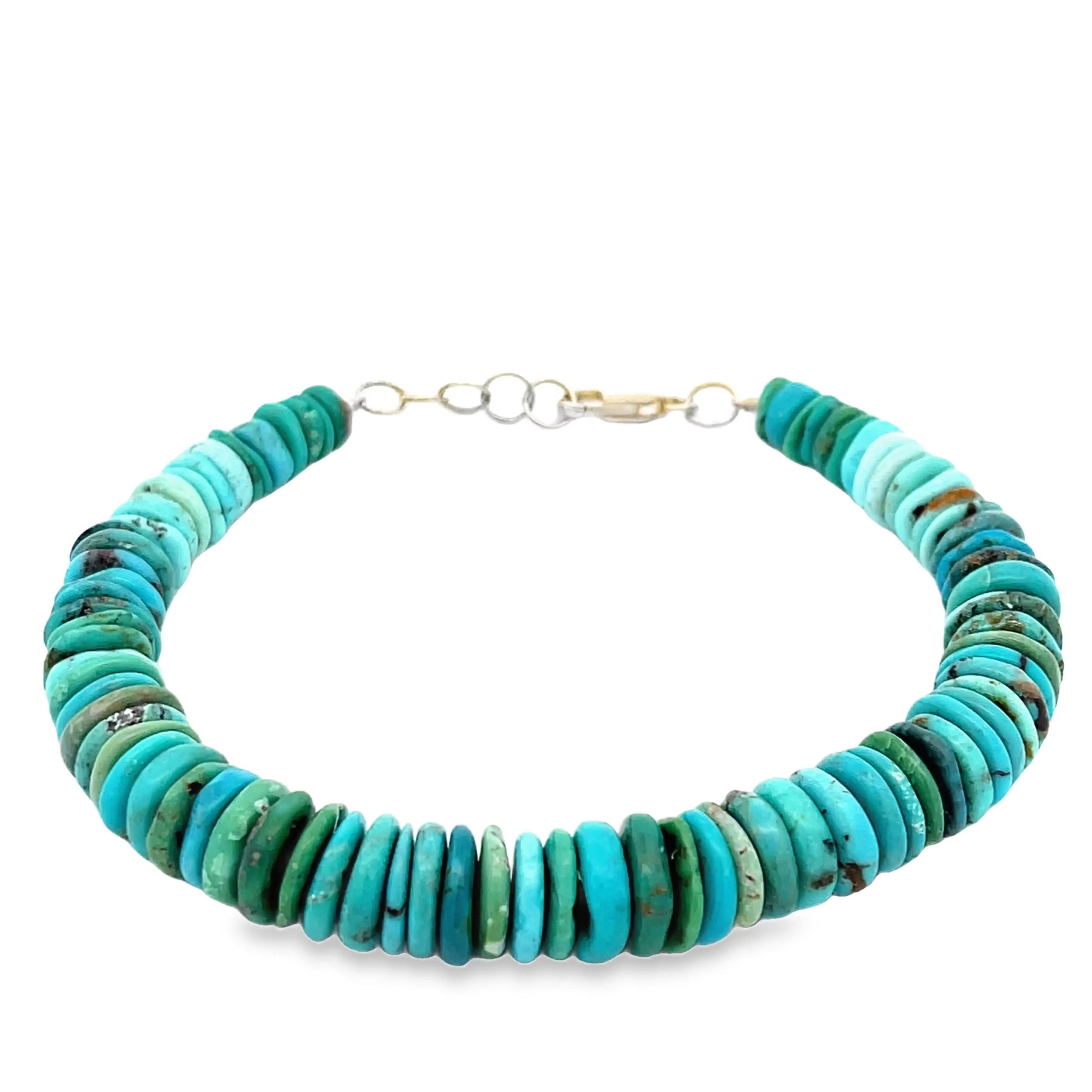 This turquoise bracelet, accented with sterling silver, brings a touch of vibrant color to any look. Its simple yet stylish design makes it perfect for everyday wear or layering with other pieces.-Sterling silver-Turquoise-Size 6.75. Contact for sizing options.Item# 808-01085 Montage Bracelet