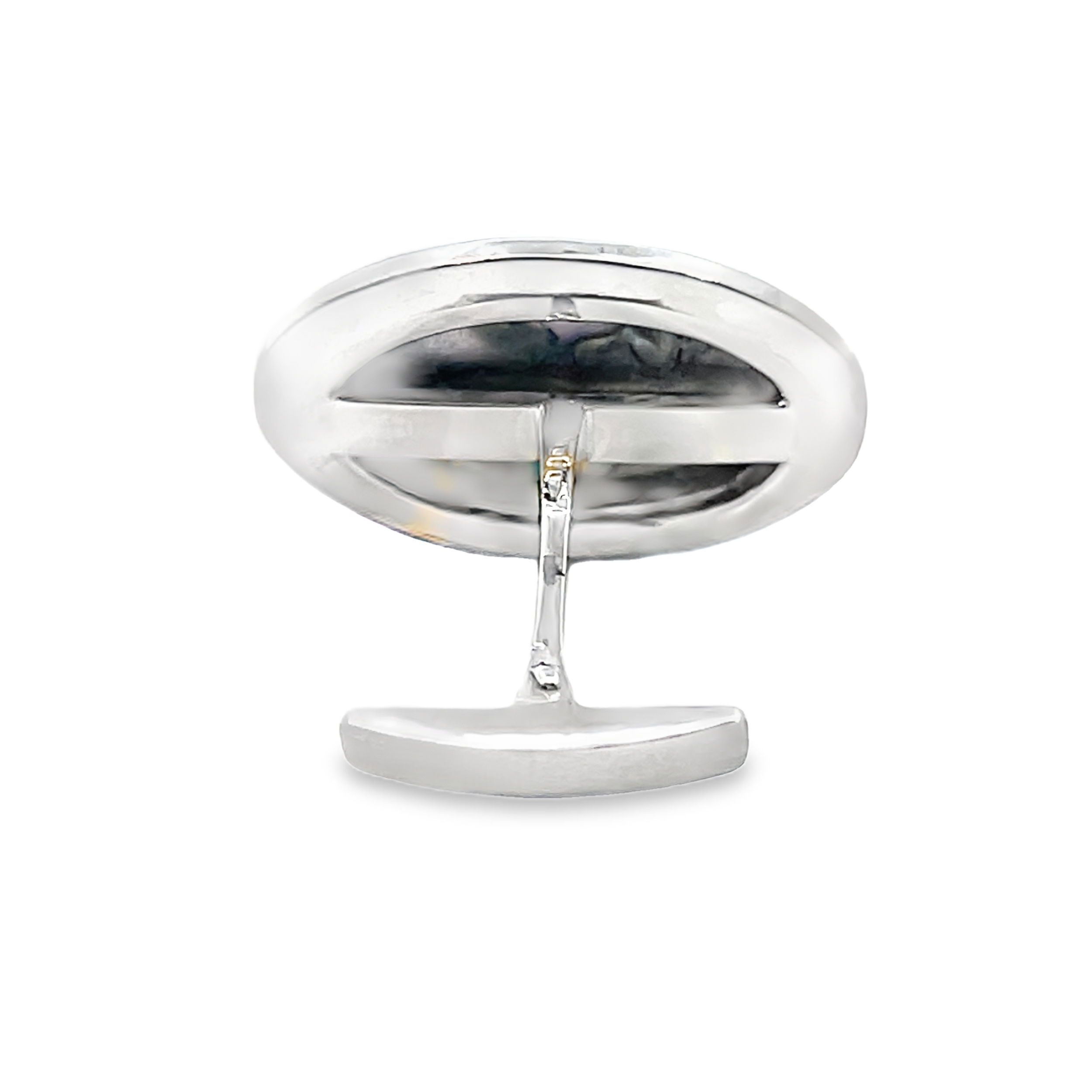 These 14k white gold cufflinks with abalone and round diamonds add a touch of refined style. Ideal for formal occasions, they bring a classic and polished look to any suit.-14k White gold-Abalone-Round diamonds, 1.21ctsItem# 800-2000002 Abalone Diamond Cufflinks