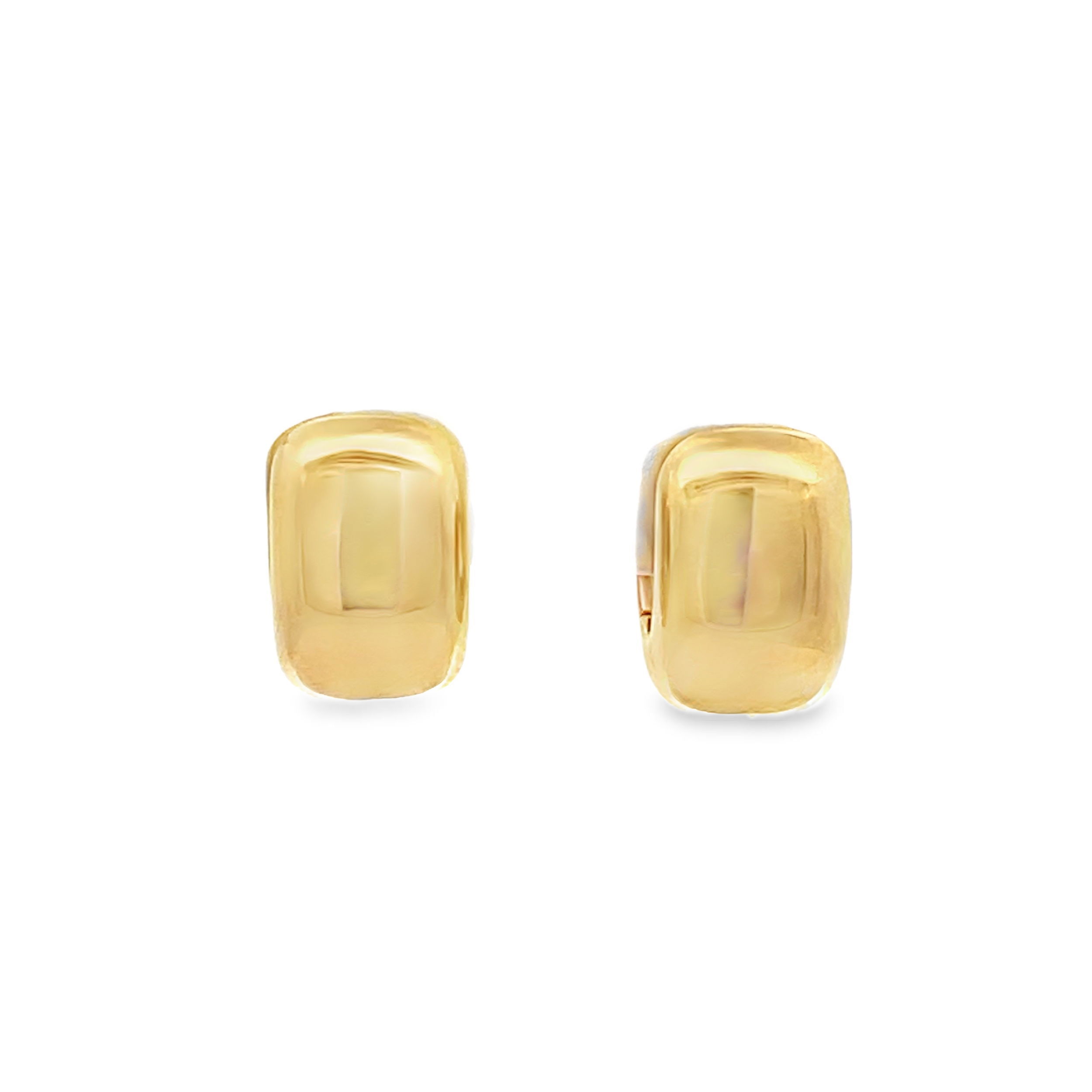 From the Extravagance Collection, these 18k gold petite hinged hoop earrings offer a minimalist aesthetic. Perfect for a clean and polished look.-18k Yellow goldItem# 805-01635 Wide Huggie Earrings