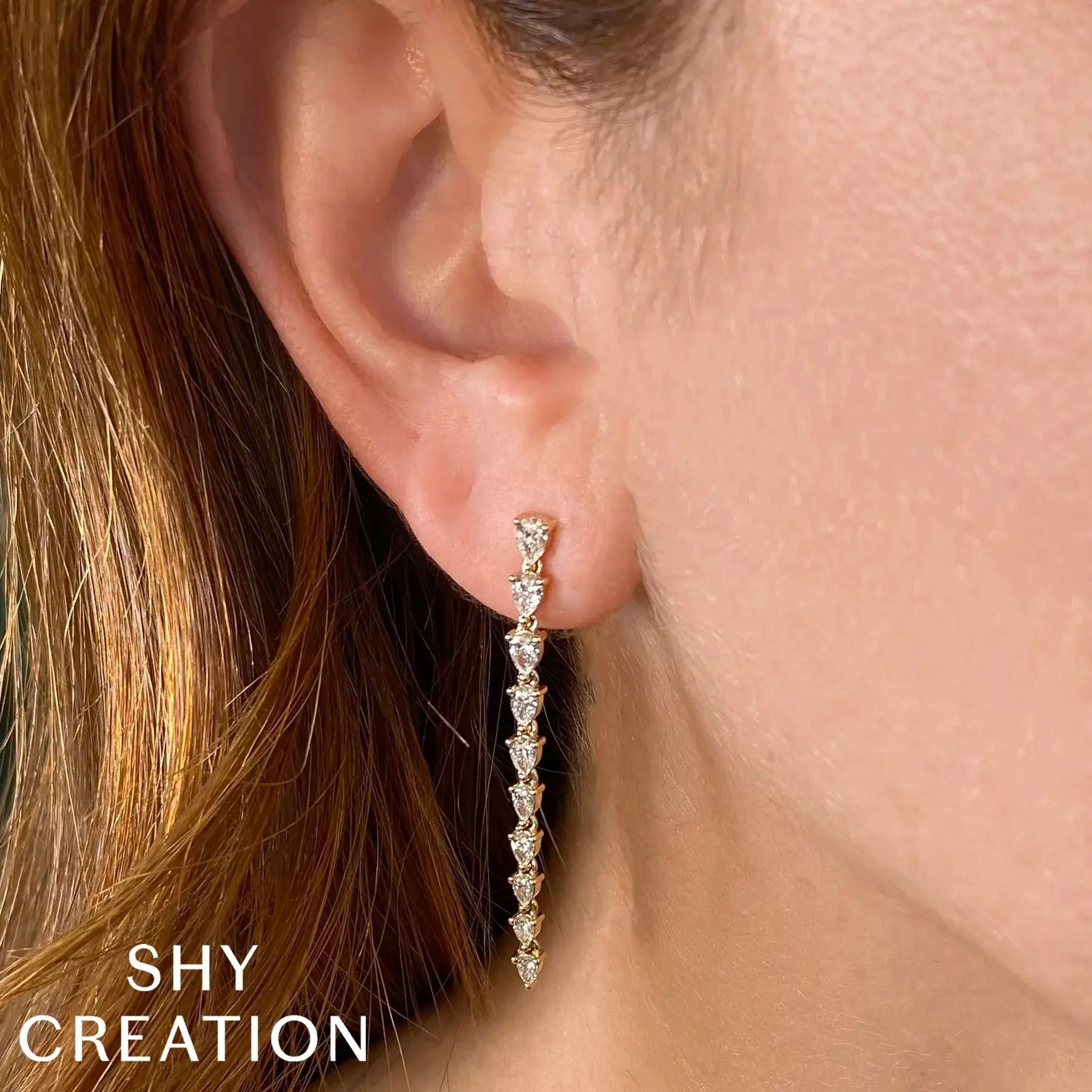 Diamond Pear Earrings