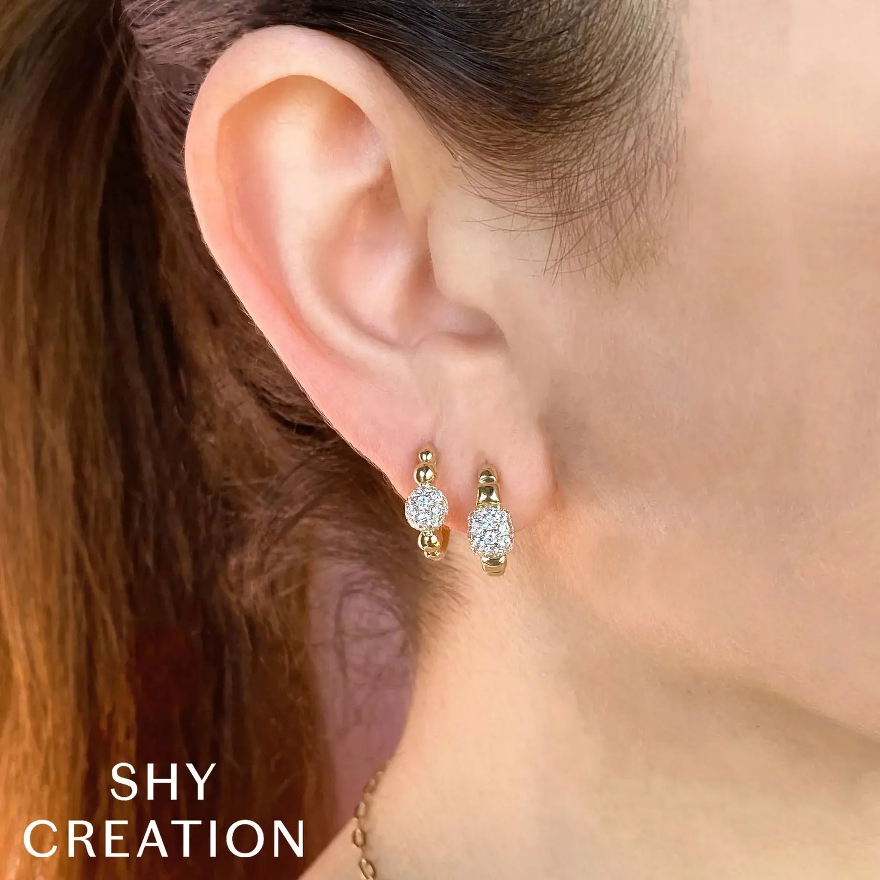 Diamond Pave Circle Hoop Earrings