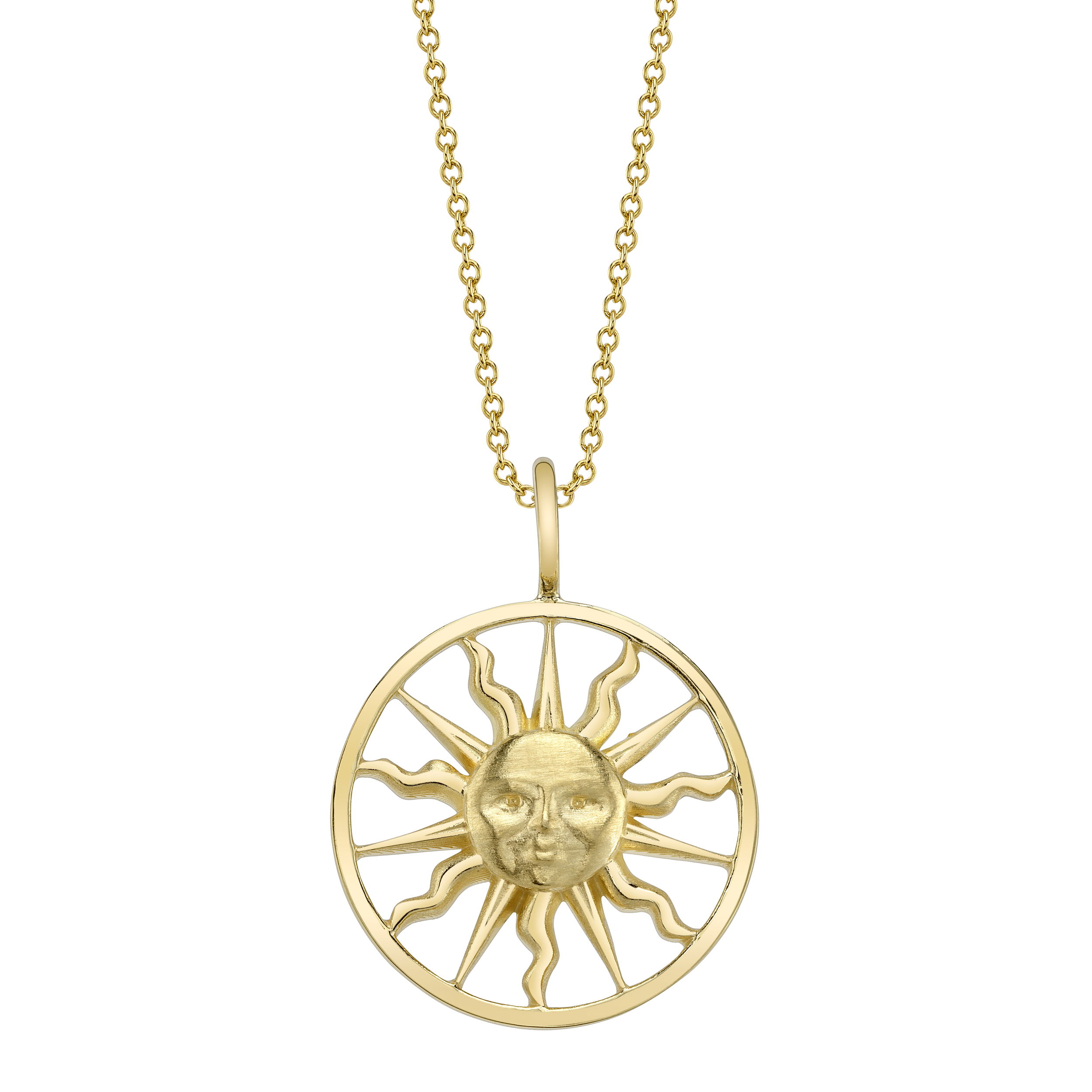 Valerie Naifeh has reimagined the iconic Sun Valley "Sun" design, bringing a modern touch to this timeless symbol. While infusing it with contemporary elegance, she honors its rich heritage, creating a collection that both celebrates the past and looks towards the future. Chain sold separately.-14k Yellow gold-Length 16" to 18" adjustable chain-Diameter 18.5mmItem# SVS-02-yg-14 Sun Valley Sun Pendant