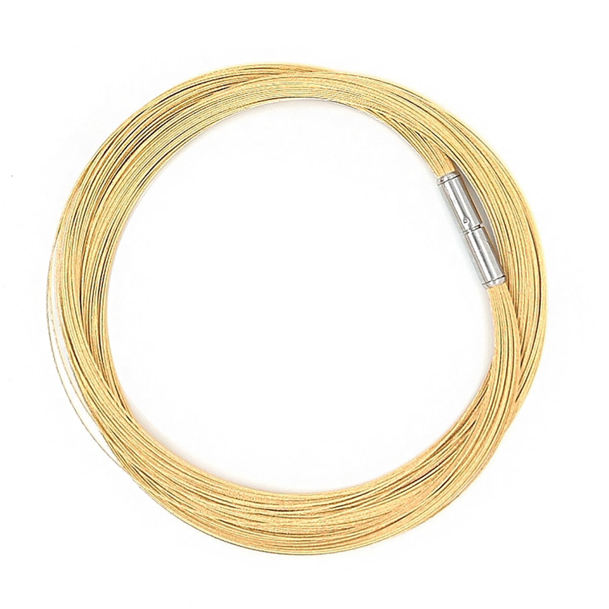 Sculptural in simplicity, this hand-finished chain by Atelier Zobel is an understated statement in motion. A fusion of brushed gold and oxidized silver strands creates a dynamic interplay of light and tone—refined yet quietly expressive. The signature Vario connector offers effortless versatility, allowing this piece to pair seamlessly with Zobel's sculptural pendants or clasps.-Stainless Steel-Length 18"Item# 807-00950 Yellow Vario Necklace