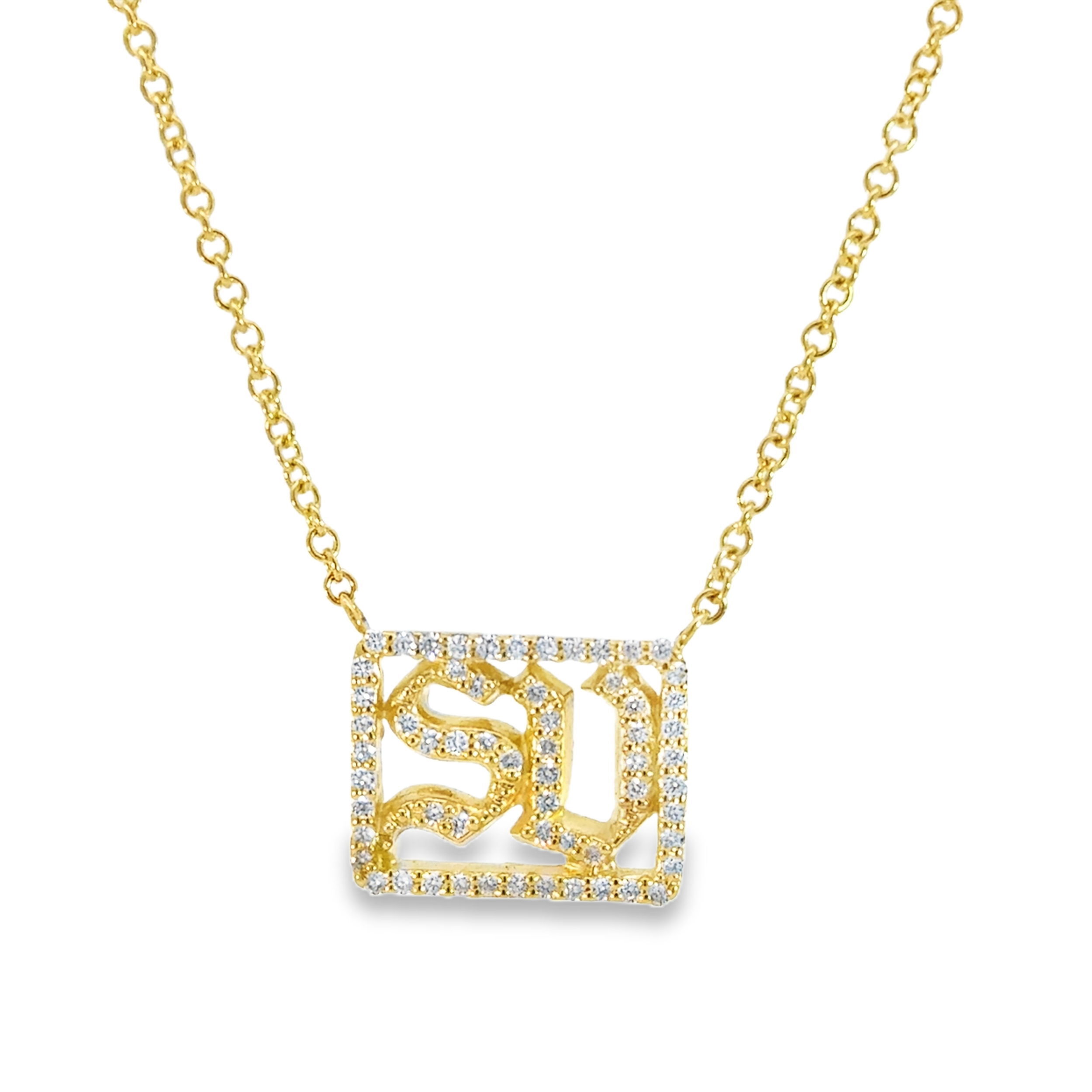 This 18k yellow gold necklace features a diamond-encrusted “SV” charm—an elegant nod to Sun Valley. Wear it as a keepsake of mountain memories or a subtle symbol of your happy place.-18k Yellow gold-Diamonds, 0.30ctsLength 18"Item# 002-807-01122 Sun Valley Necklace