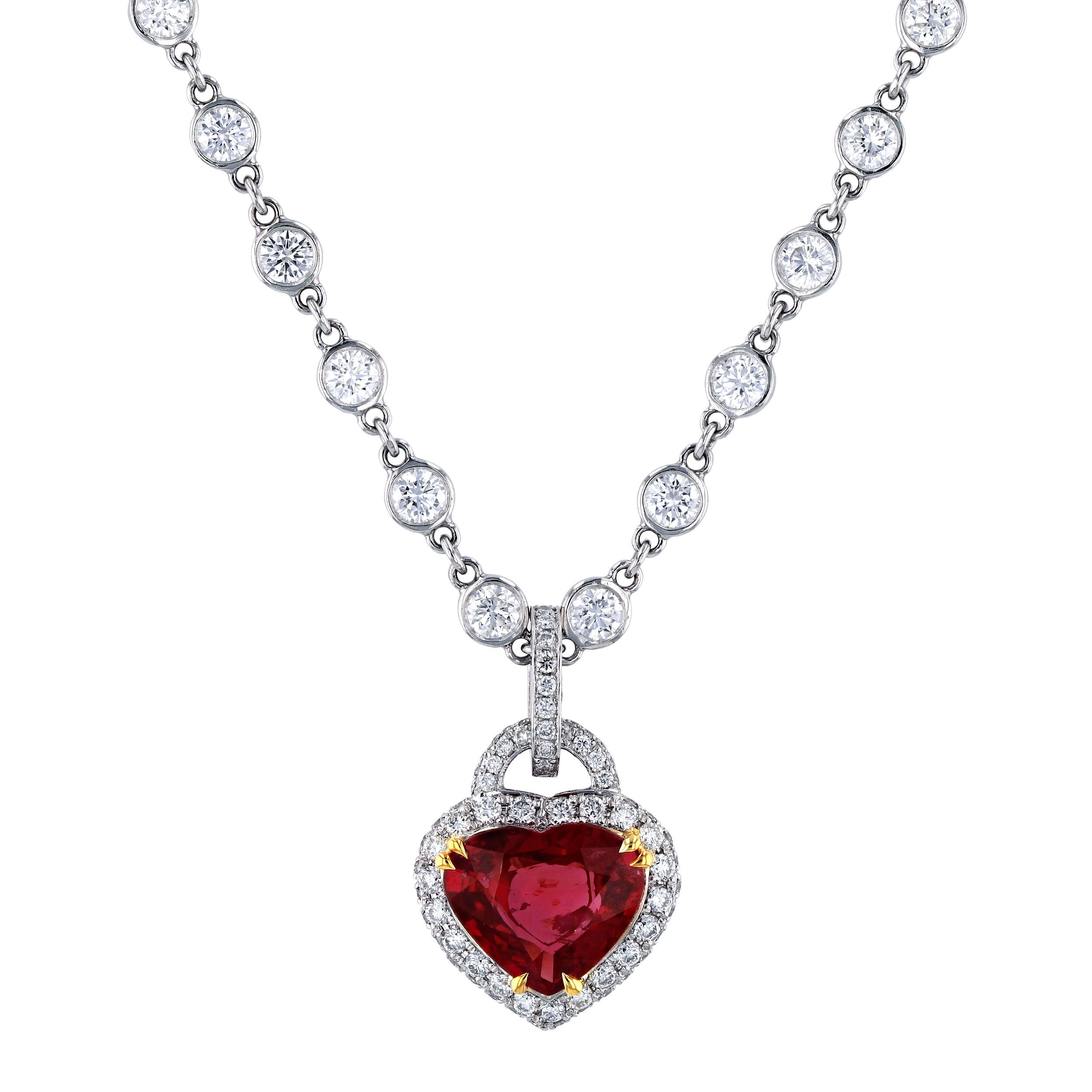 Heart-Shaped Ruby Pendant