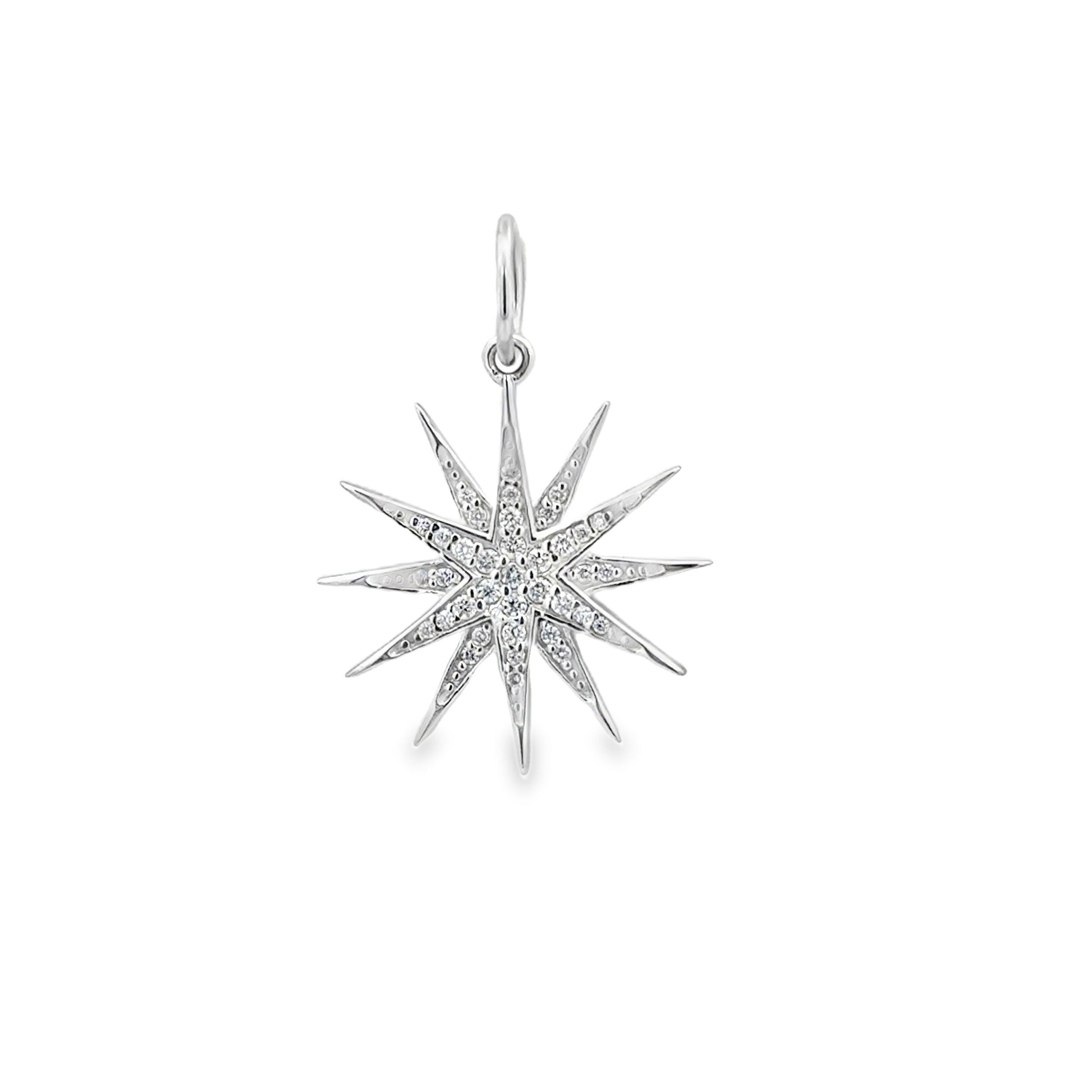 White Gold Starburst Pendant