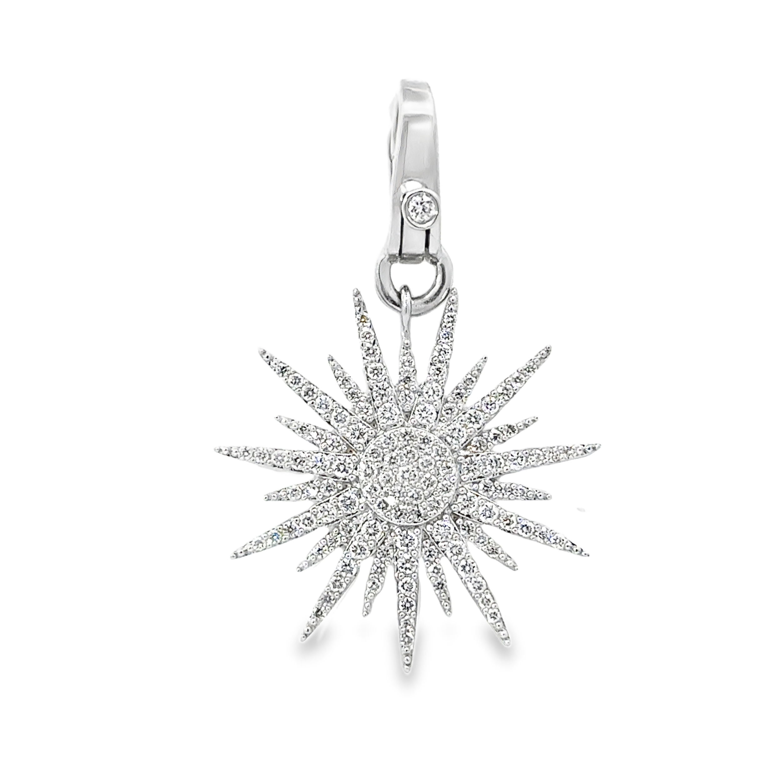 White Gold Diamond Starburst Pendant