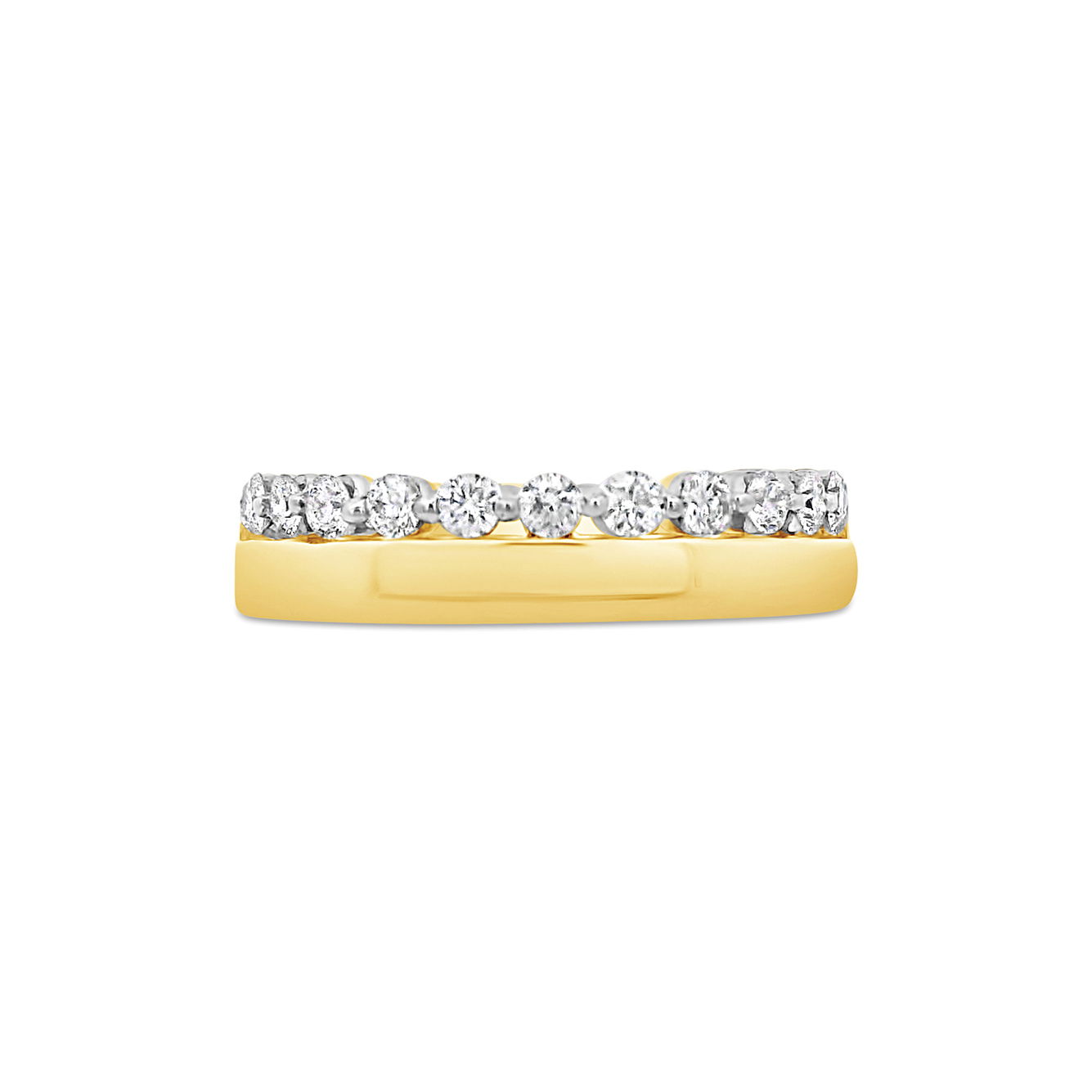 Showcasing a unique "side by side" design, this ring features diamonds set in 14k gold, perfect for any occasion.-14k Yellow gold-Round diamonds, 0.5ctsItem# 804-20000171 Side By Side Ring