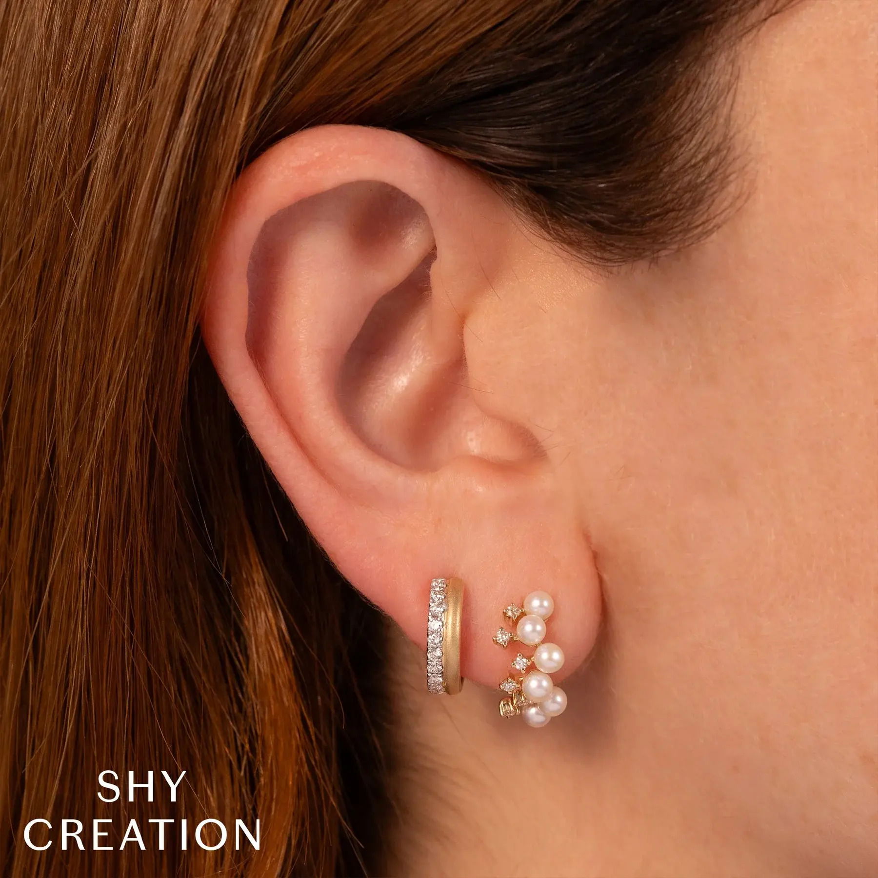 Diamond & Cultured Pearl Huggie Earrings