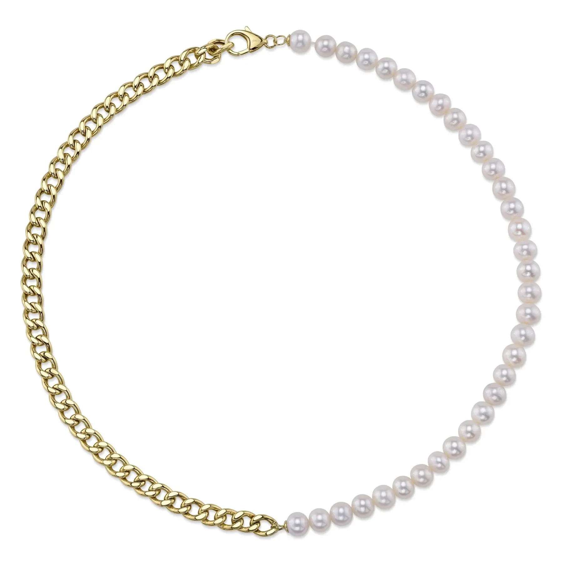 Cultured Pearl Link Necklace