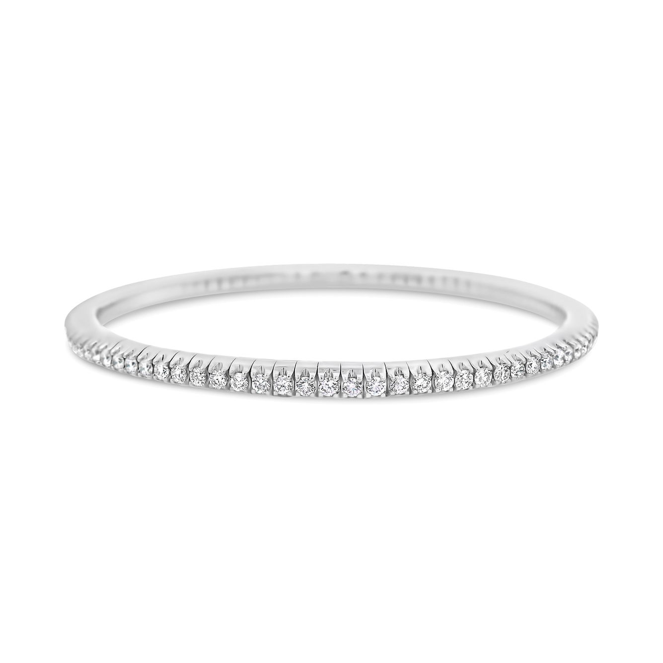 Allowing for further creativity in your collection, the flex technology that has been designed into this 14k white gold diamond bracelet gives you more versatility within your style.-14k White gold-Round diamonds, 2.15ctsItem# 808-2000193 Diamond Flex Bracelet