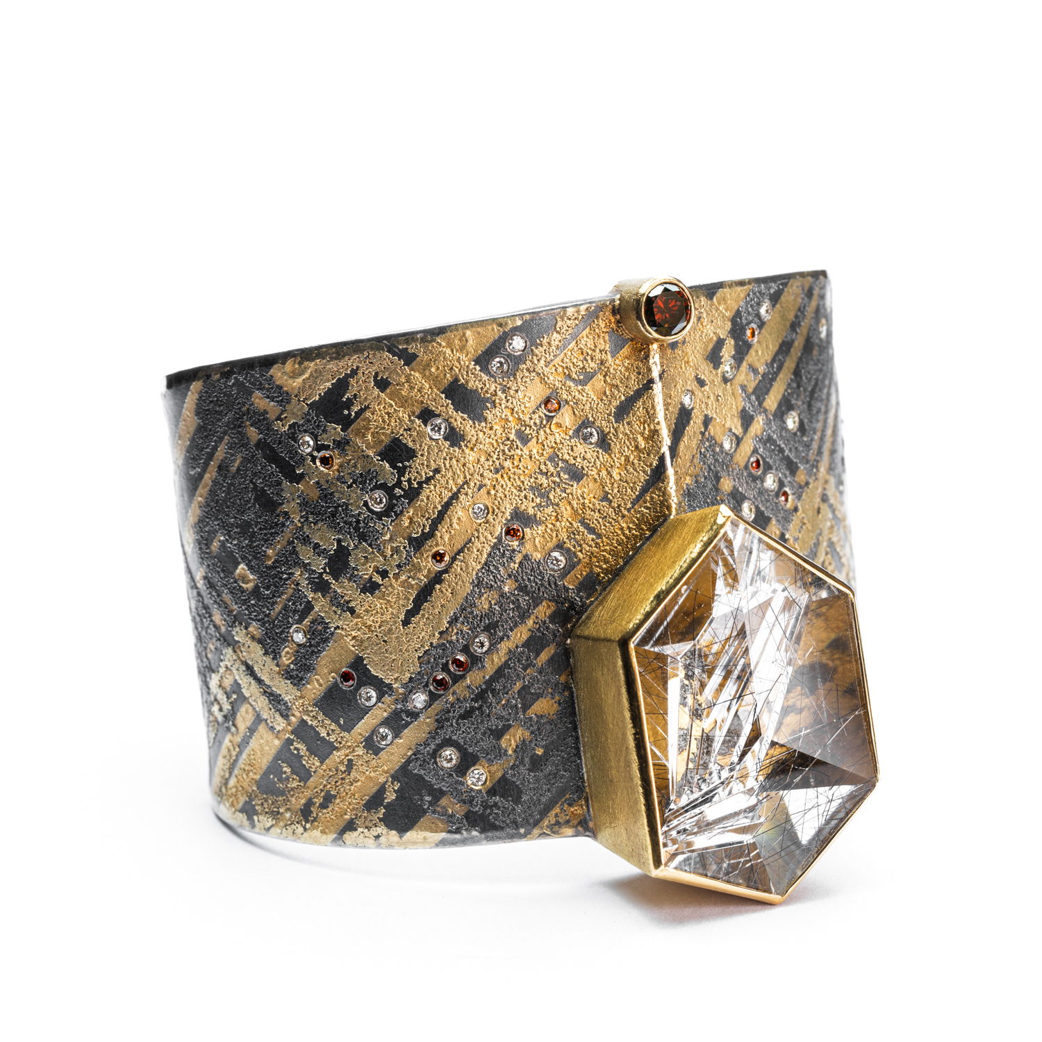 Quartz & Diamond Cuff