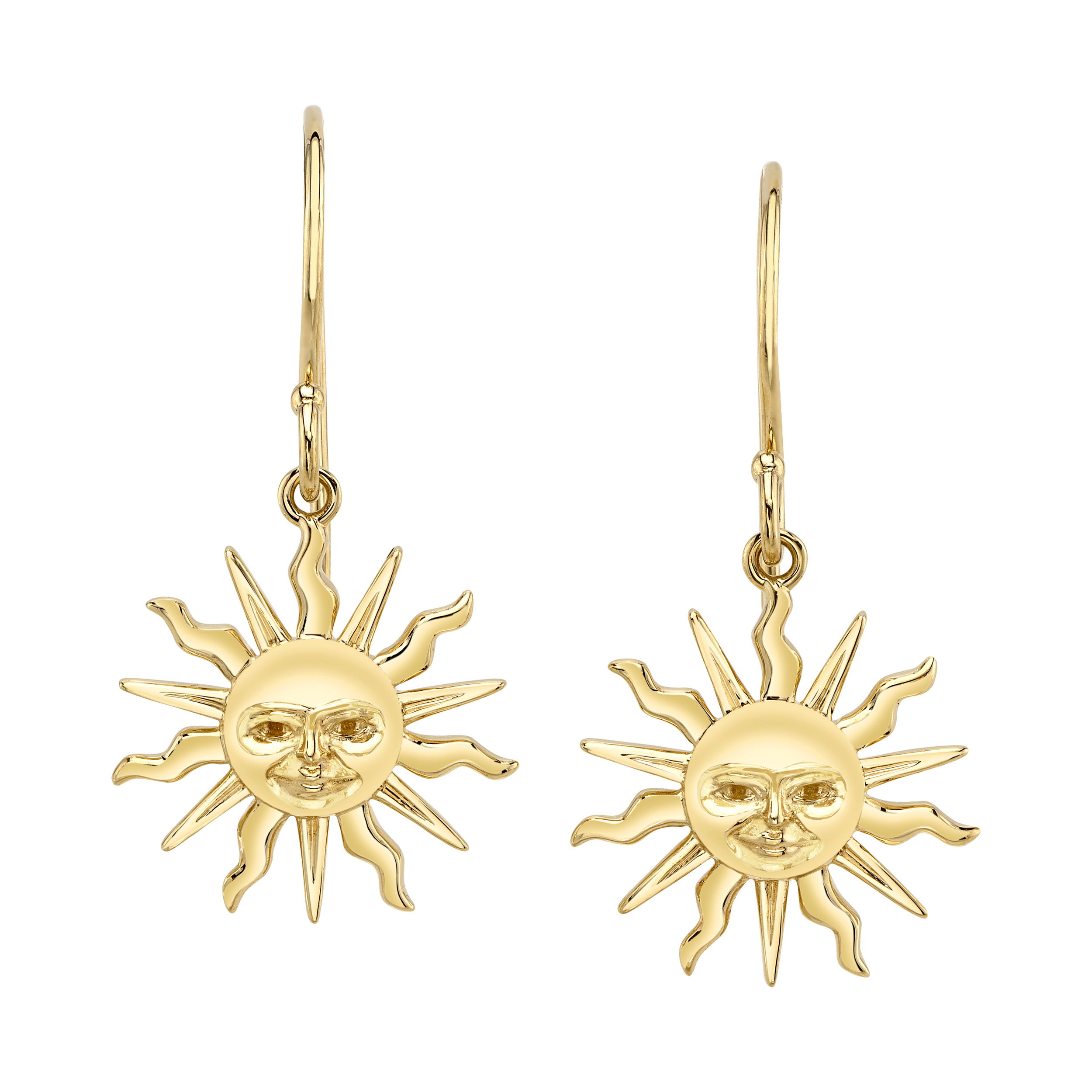 Sun Valley Sun Earrings in Yellow Gold