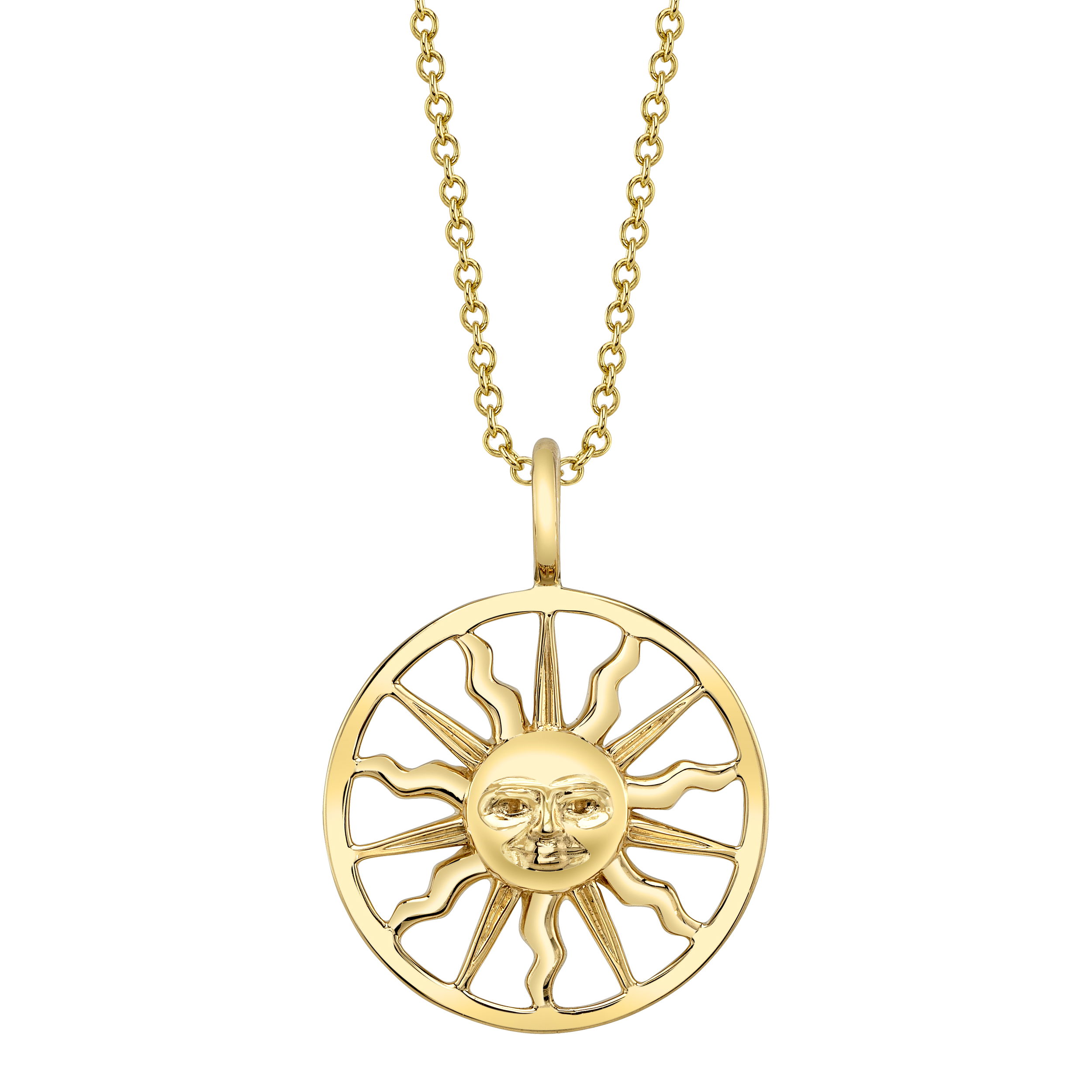 Valerie Naifeh has reimagined the iconic Sun Valley "Sun" design, bringing a modern touch to this timeless symbol. While infusing it with contemporary elegance, she honors its rich heritage, creating a collection that both celebrates the past and looks towards the future. -14k Yellow goldItem# SVS02-P585Y Sun Valley Sun Pendant in Yellow Gold