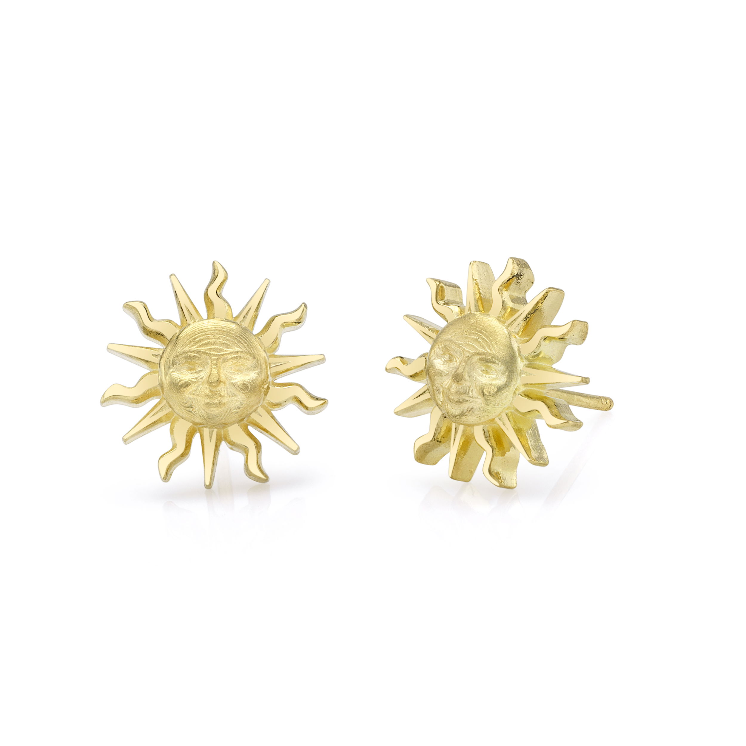 Valerie Naifeh has reimagined the iconic Sun Valley "Sun" design, bringing a modern touch to this timeless symbol. While infusing it with contemporary elegance, she honors its rich heritage, creating a collection that both celebrates the past and looks towards the future. -18k Yellow goldItem# SVS02-E750Y Sun Valley Sun Stud Earrings in Yellow Gold