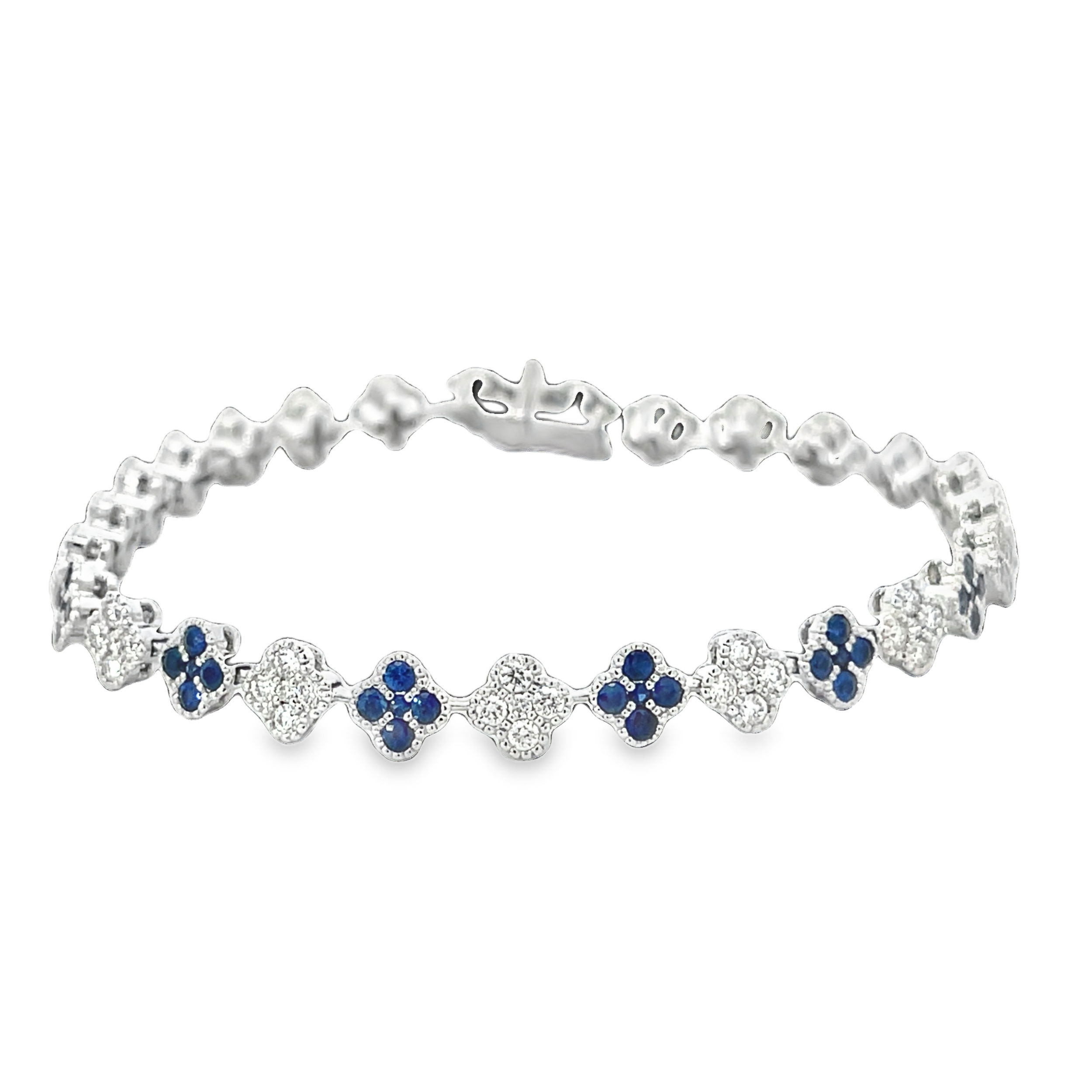 Sapphire & Diamond Quatrefoil Bracelet