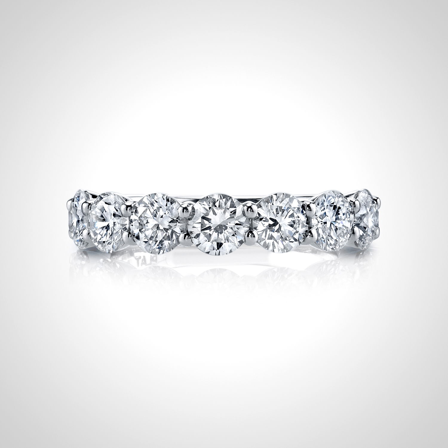 Joshua J. Fine Jewelry is a designer recognized for his innovative and multifaceted jewelry collections. His pieces are an unparalleled blend of brilliance, beauty, and craftsmanship.-18k White gold-Round diamonds, 1.79cts-Size , Contact for sizing optionsItem# 110-2000039 Buttercup Anniversary Band