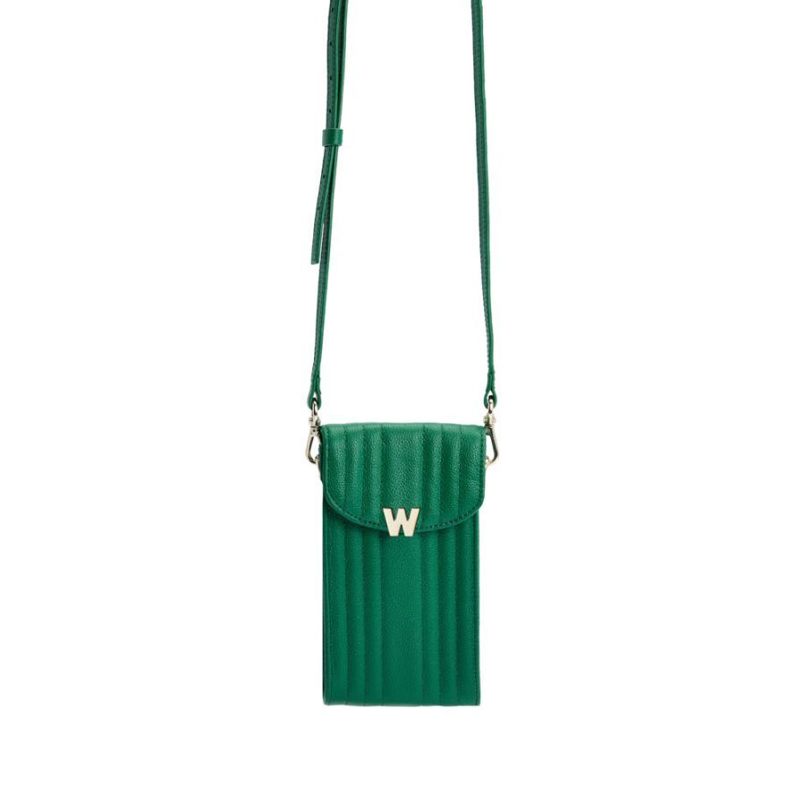 The Mimi Phone Case in Forest Green features a sleek design with a wristlet and detachable lanyard for effortless, hands-free convenience. Both stylish and functional, it’s the perfect everyday accessory to keep your phone secure and close.-Leather-Item# 760-98000013 Mimi Phone Case