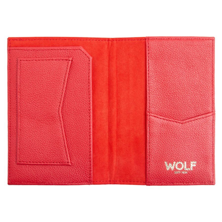 Wolf's Mimi collection passport case will add a pop of color and class to your travels. A perfect little stocking stuffer or just-because gift, these leather goodies will come in handy next vacation.-Leather-Item# 760-98000018 Leather Passport Case